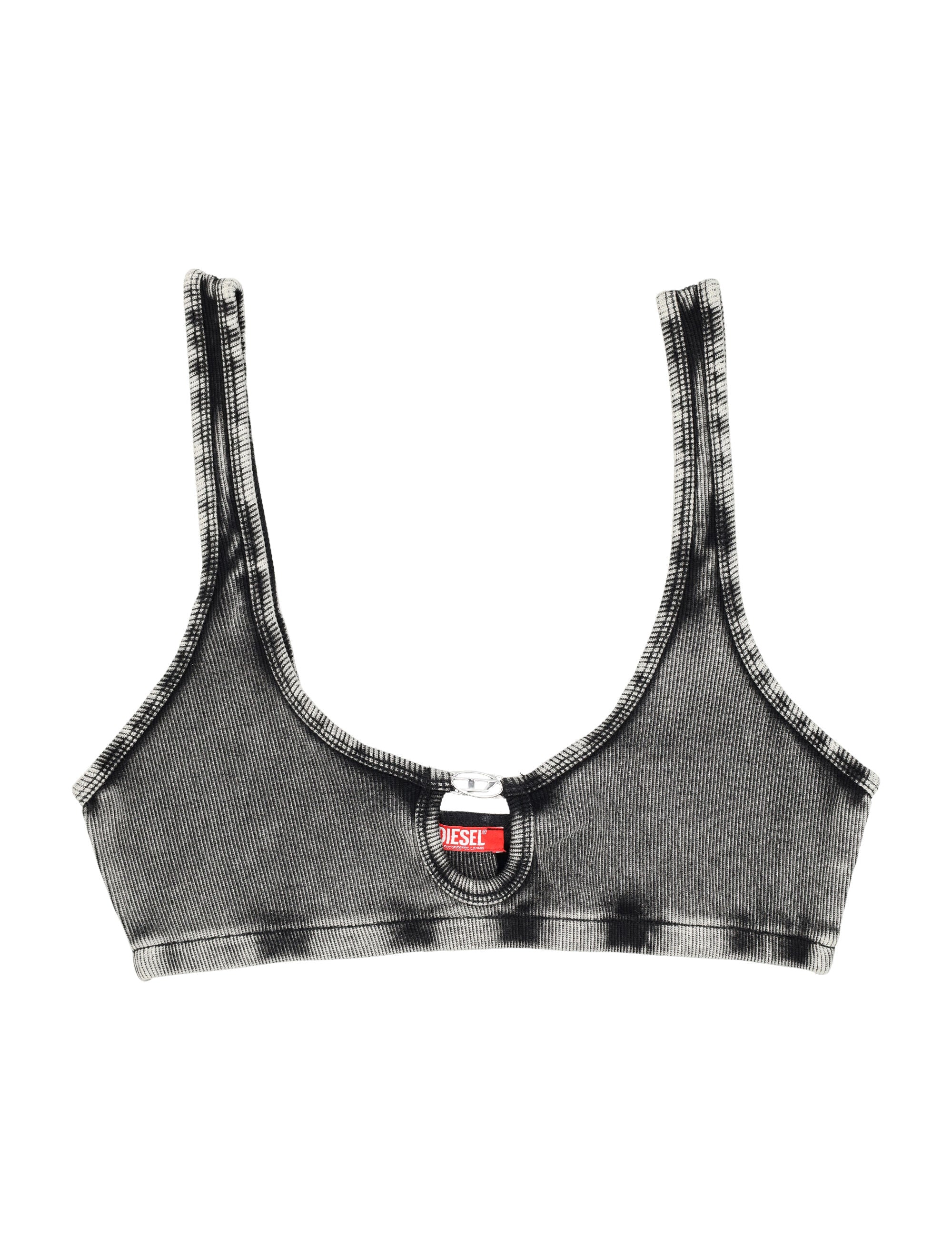 Ribbed Florence Bralette Black Cotton Bra
