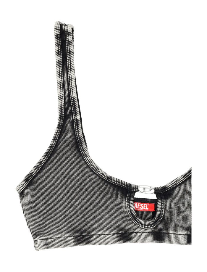Ribbed Florence Bralette Black Cotton Bra