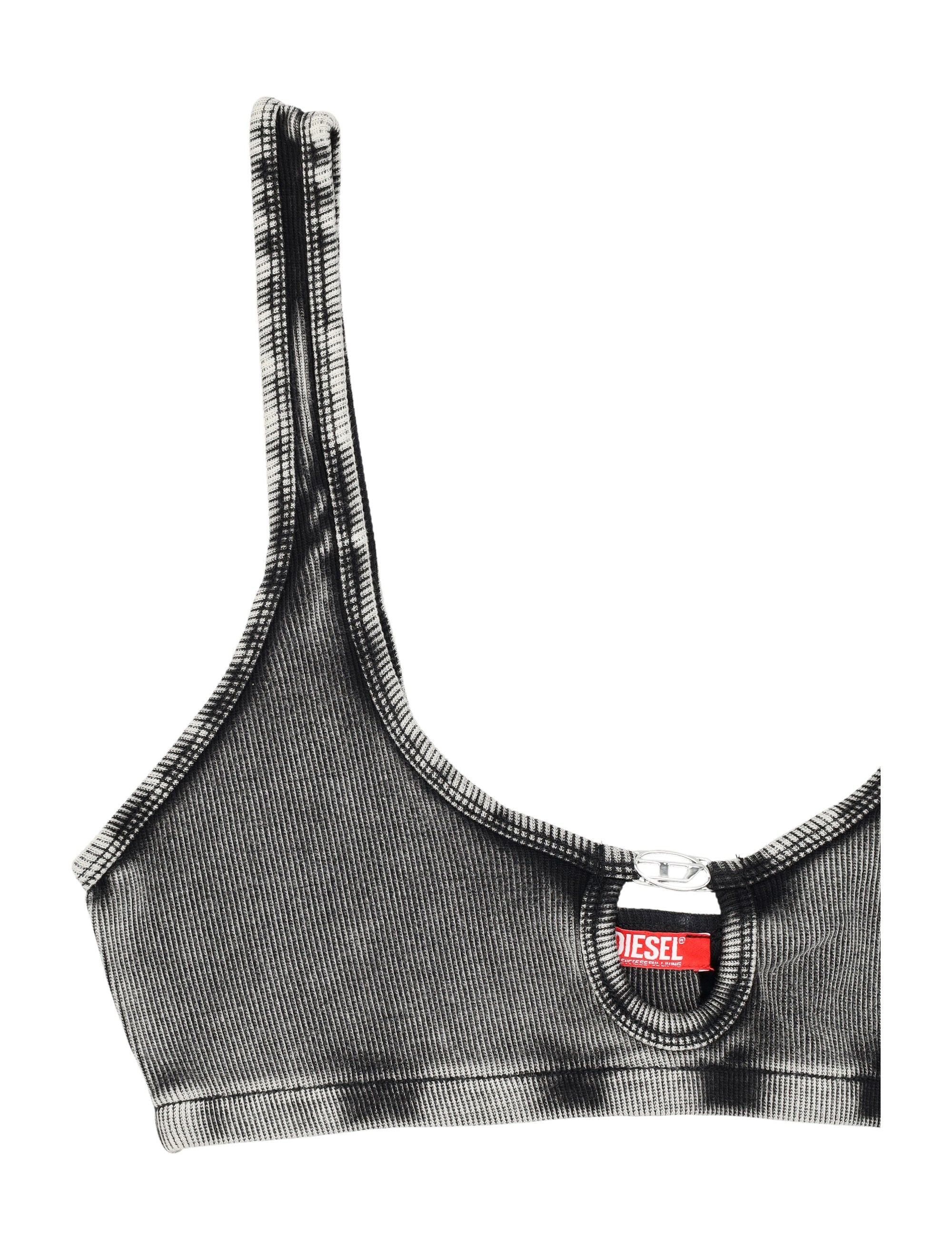 Ribbed Florence Bralette Black Cotton Bra