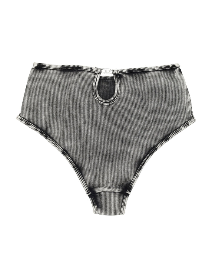 Ribbed Charli Brief Black Cotton Slip