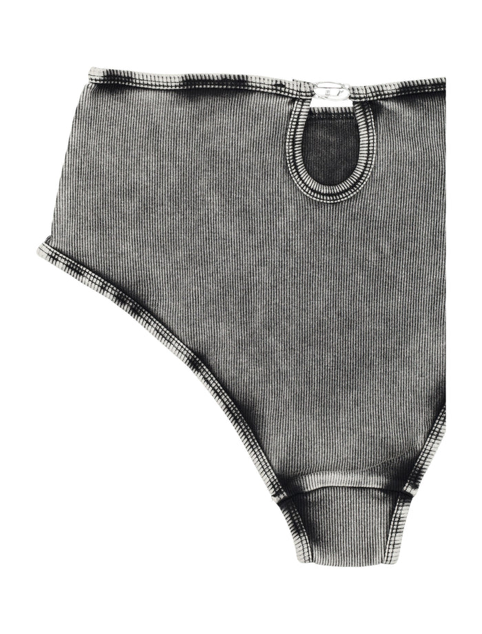 Ribbed Charli Brief Black Cotton Slip