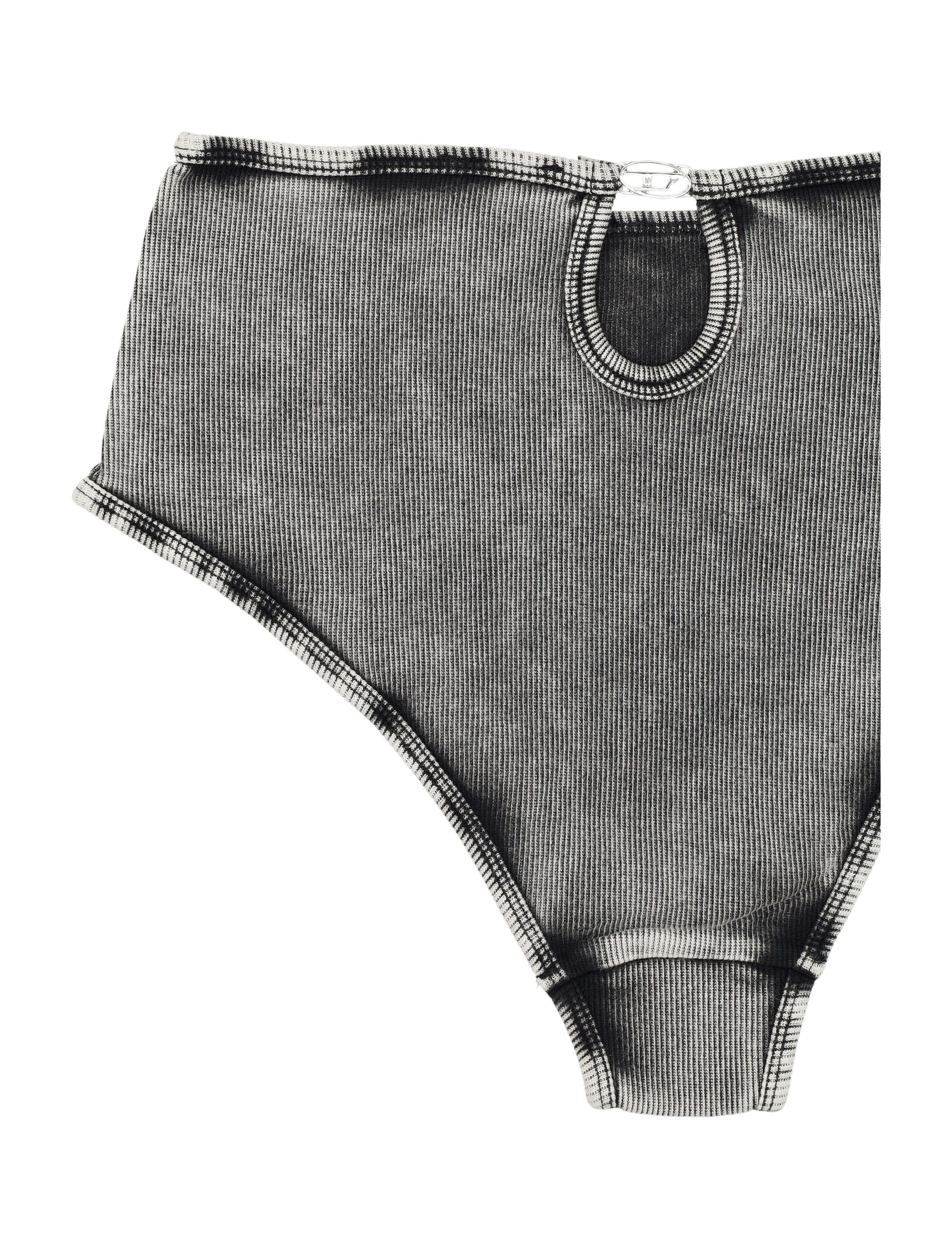 Ribbed Charli Brief Black Cotton Slip