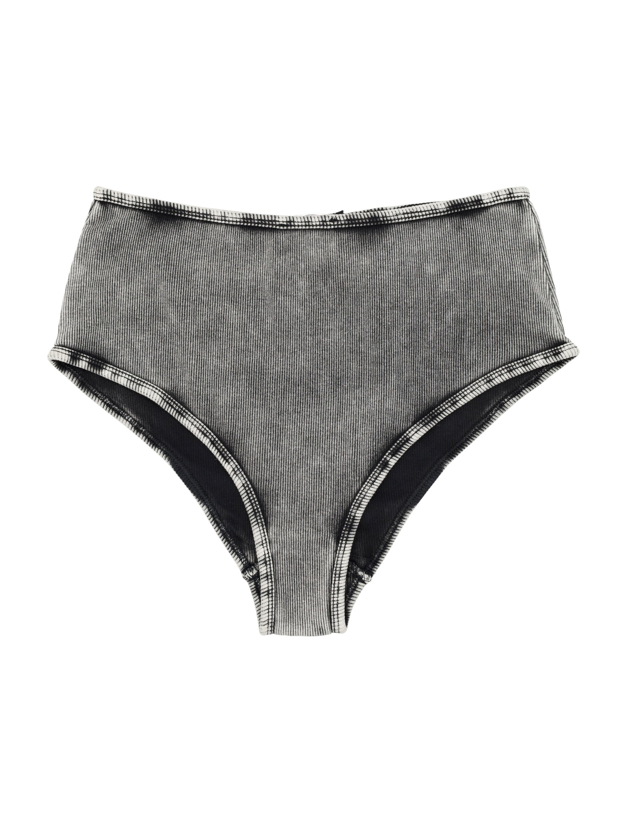 Ribbed Charli Brief Black Cotton Slip