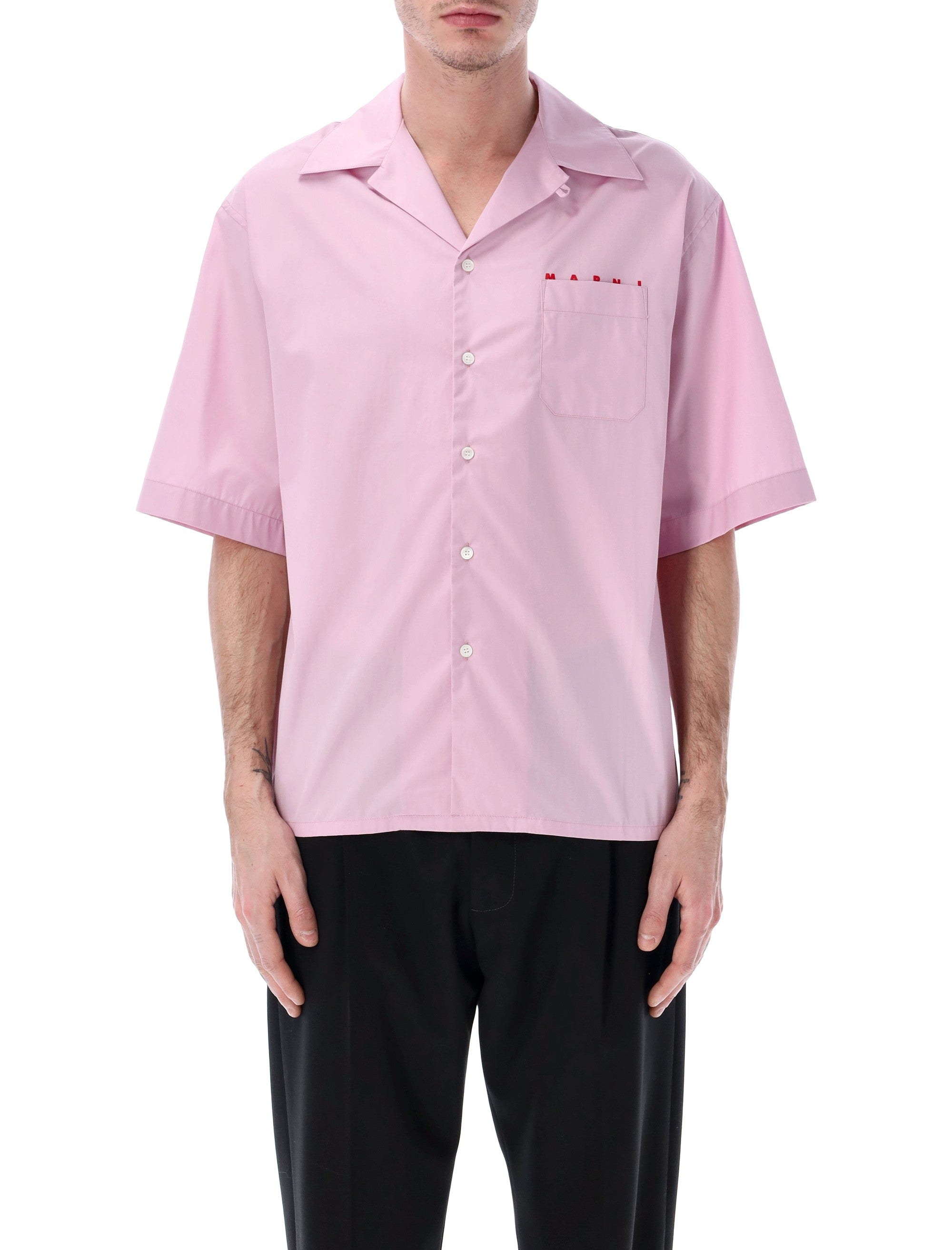 Marni poplin bowling shirt Rose Cotton