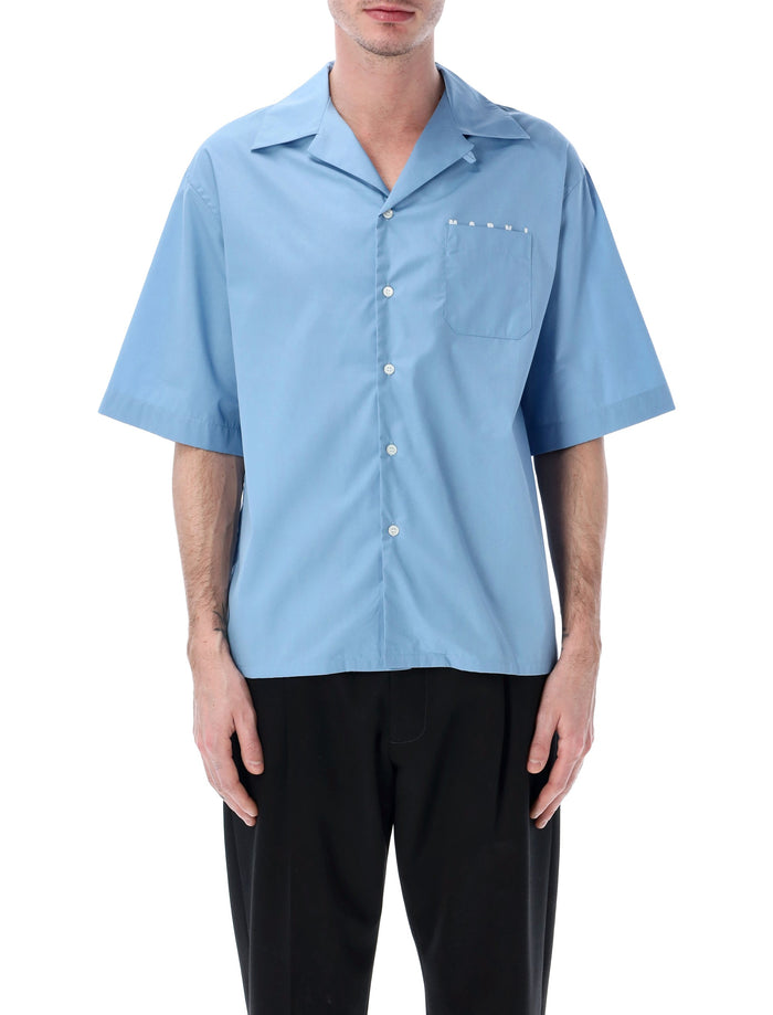 Marni poplin bowling shirt Sky Cotton