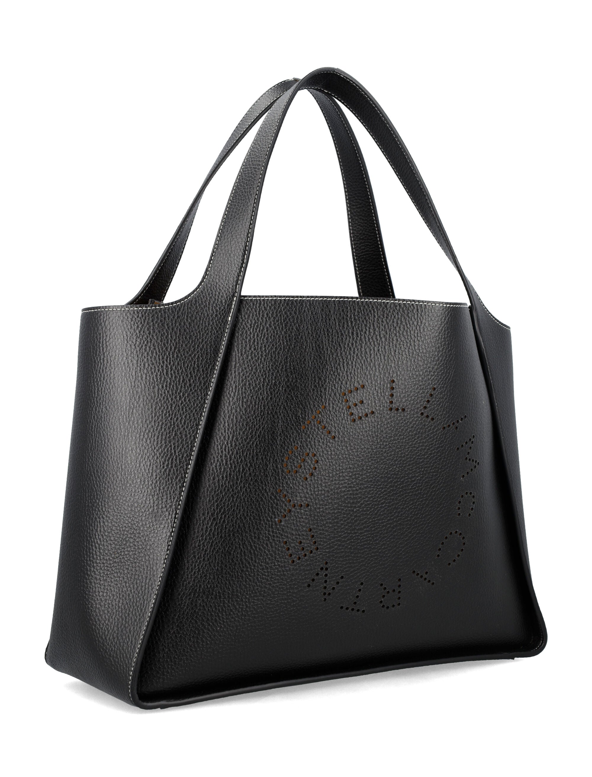 Stella McCartney Alter Mat Logo Tote Black Polyurethane