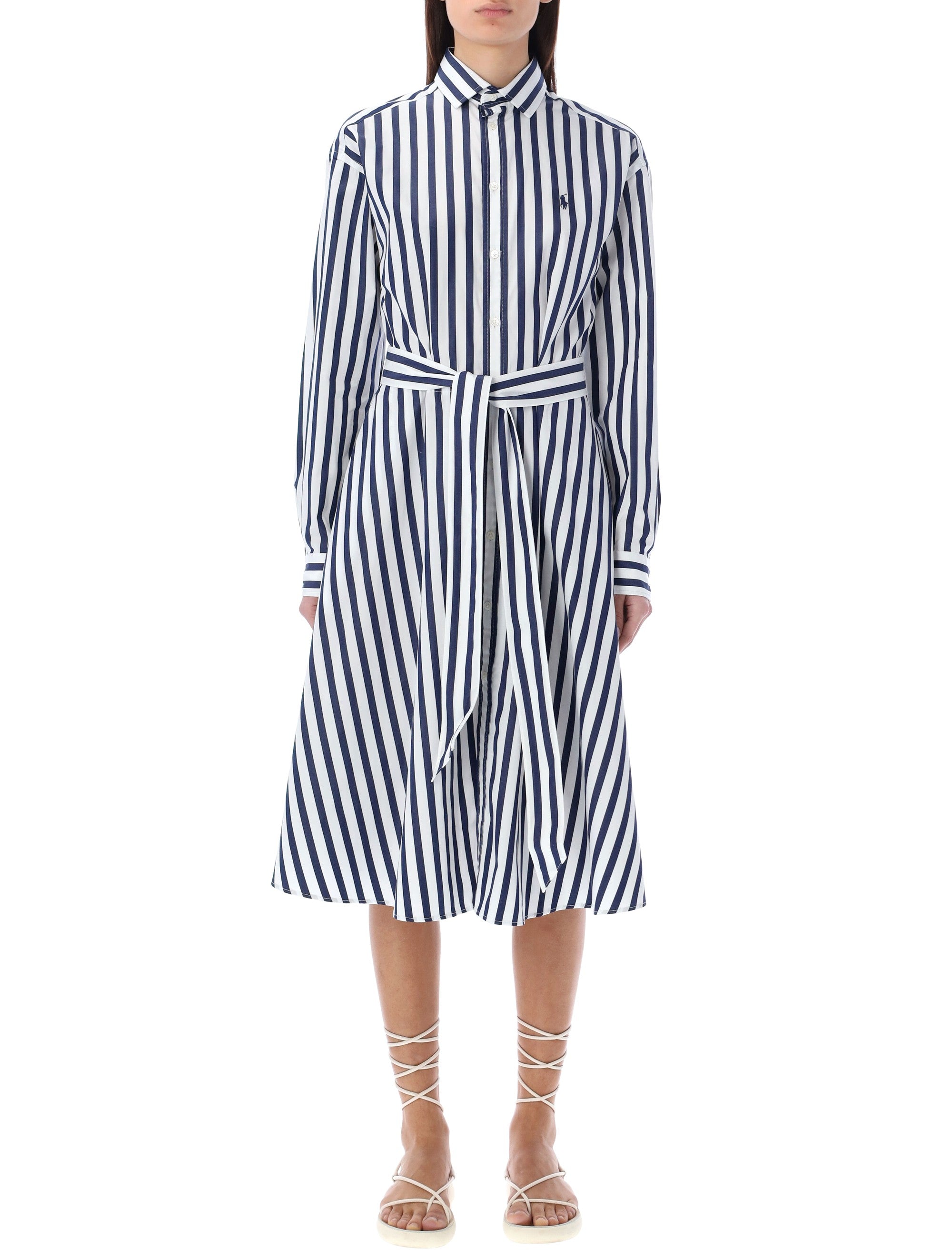 Polo Ralph Lauren striped cotton belted shirtdress Navy White Stripe Dress