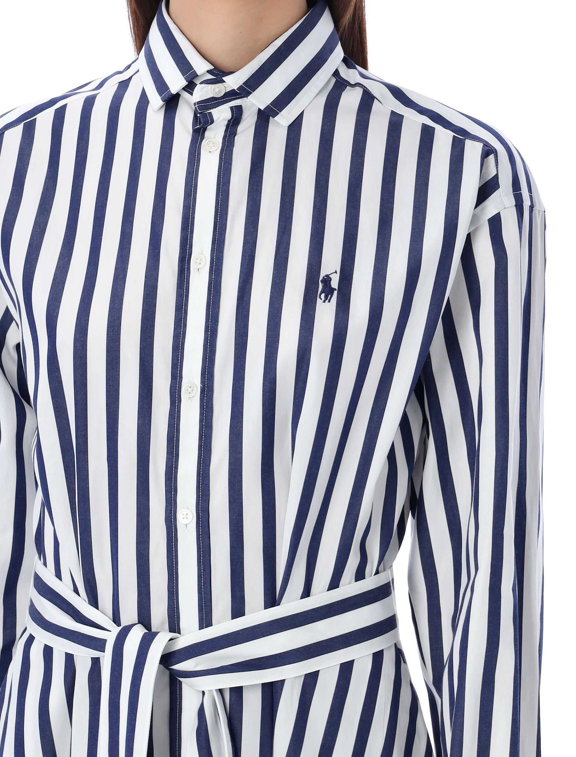 Polo Ralph Lauren striped cotton belted shirtdress Navy White Stripe Dress
