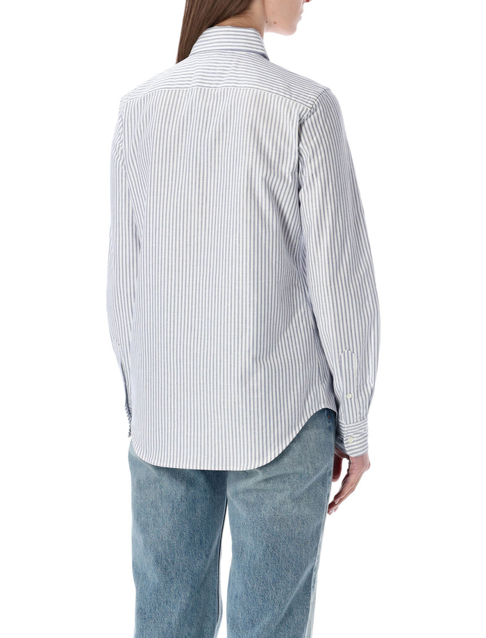 Polo Ralph Lauren slim-fit striped Oxford shirt White Heritage Royal Stripe Cotton