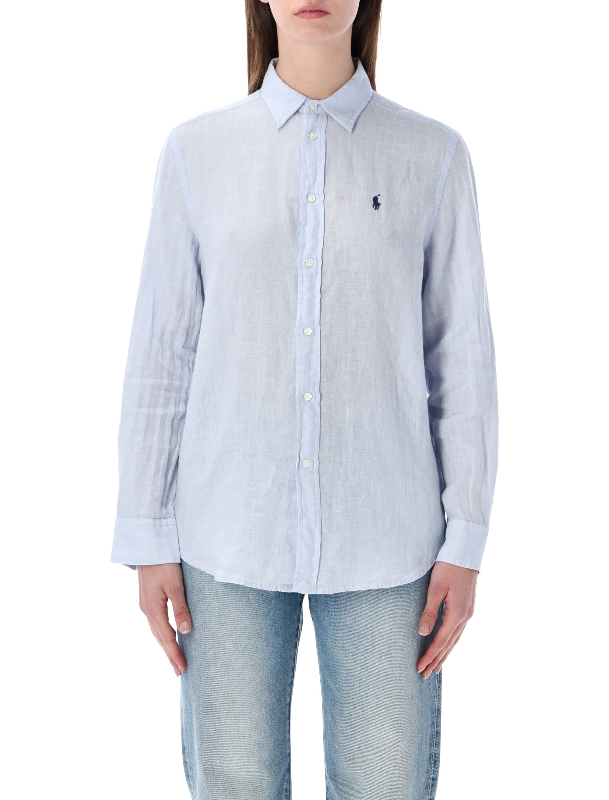 Polo Ralph Lauren classic linen shirt Oxford Blue