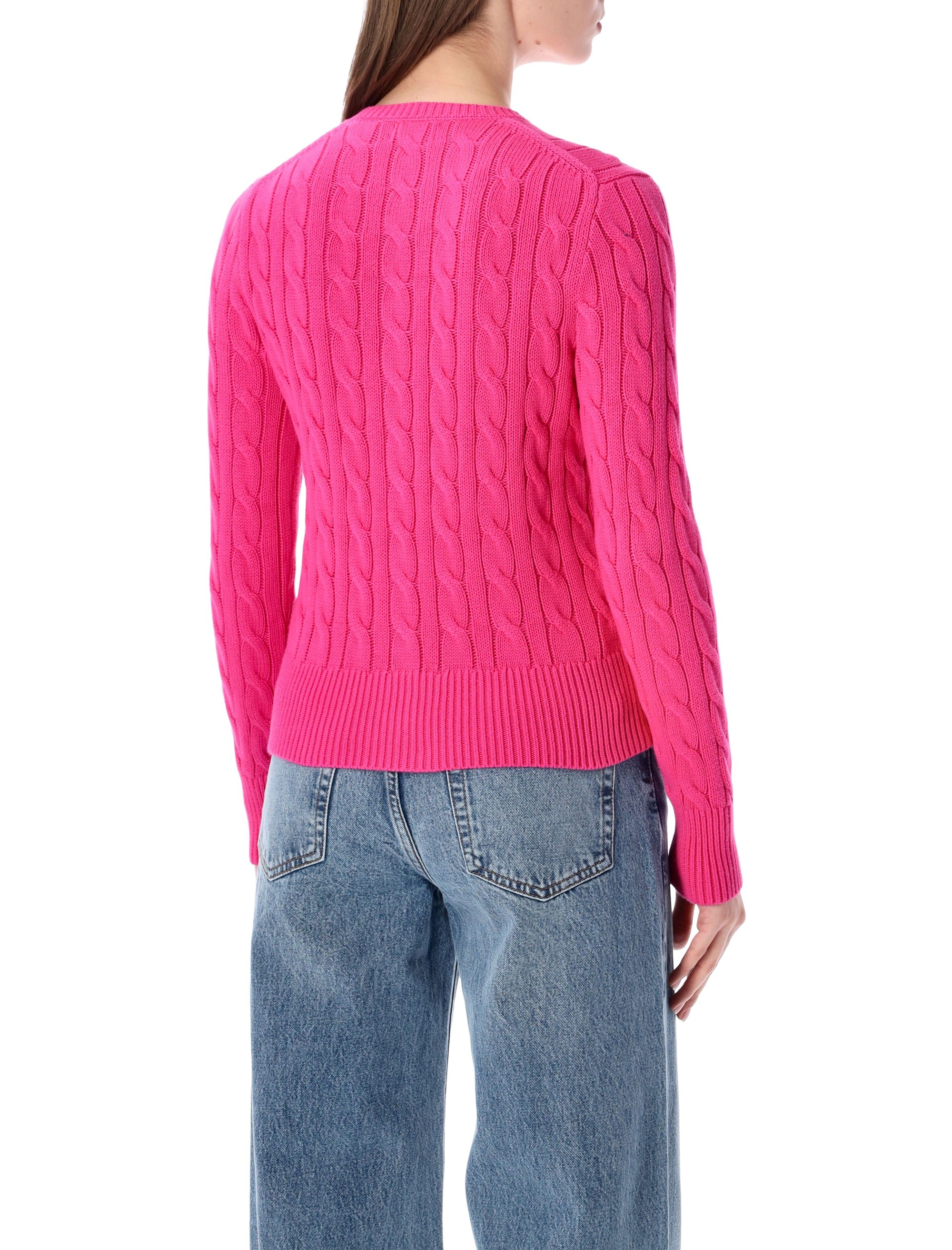 Polo Ralph Lauren cotton classic Cable-Knit cardigan Accent Pink