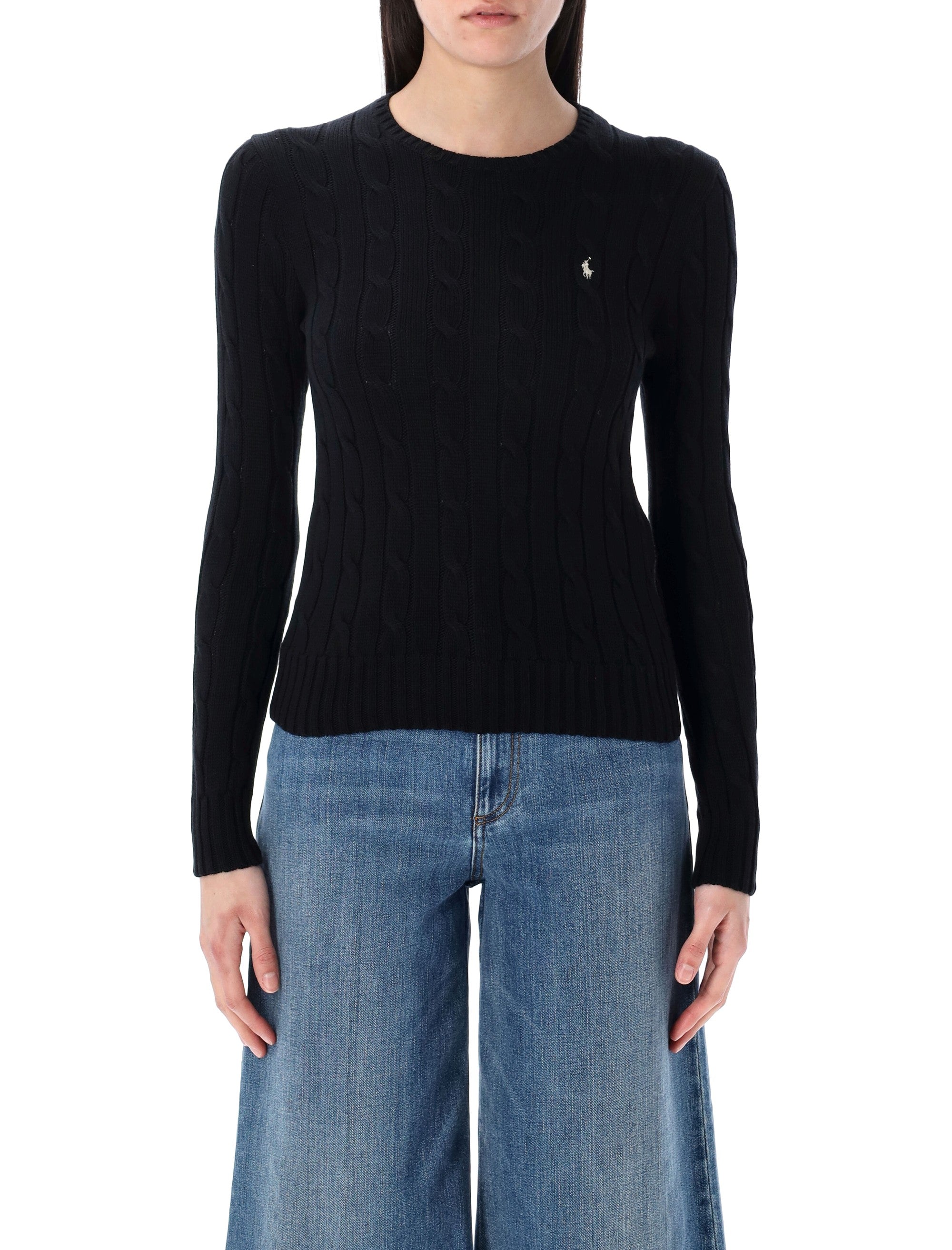 Polo Ralph Lauren touch Julianna cable-knit sweater Black Cotton