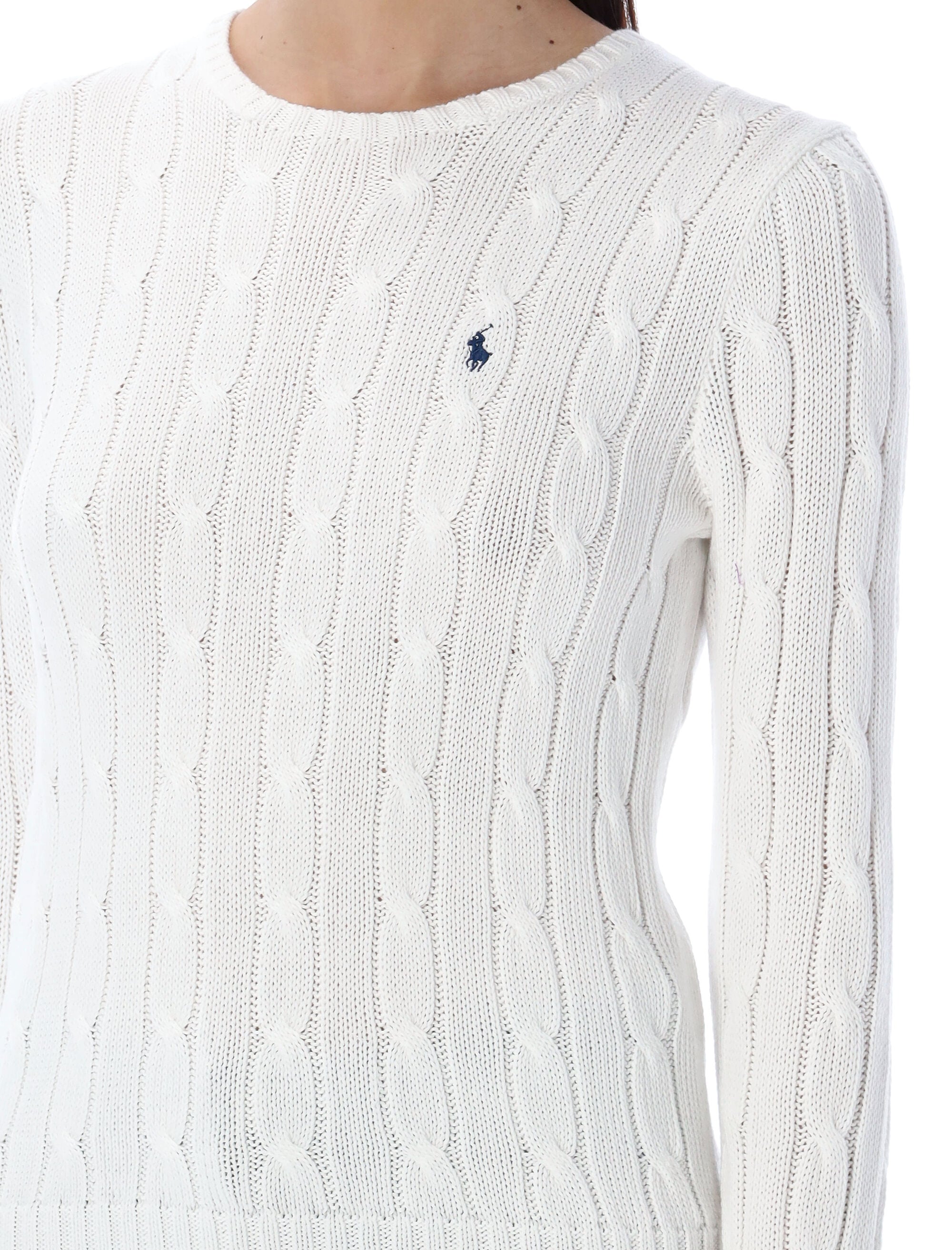 Polo Ralph Lauren touch Julianna cable-knit sweater White Cotton