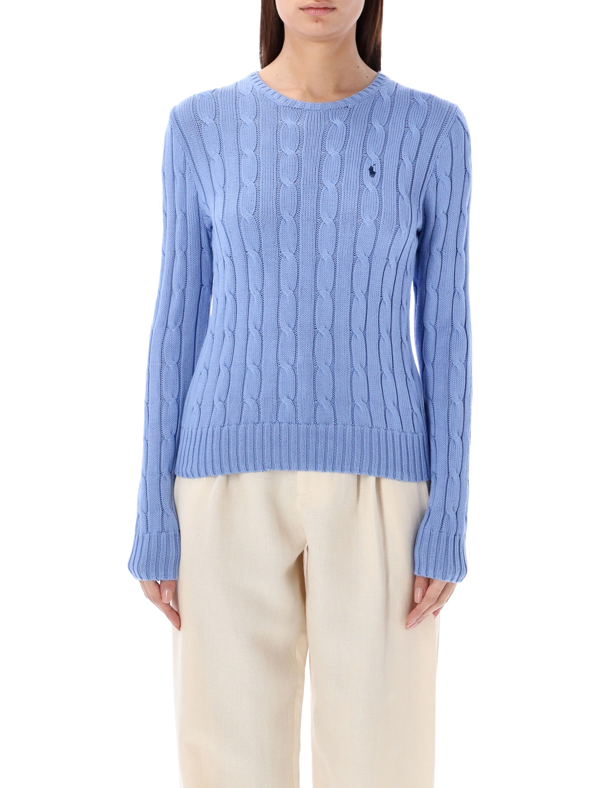 Polo Ralph Lauren touch Julianna cable-knit sweater New Litch Blue Cotton