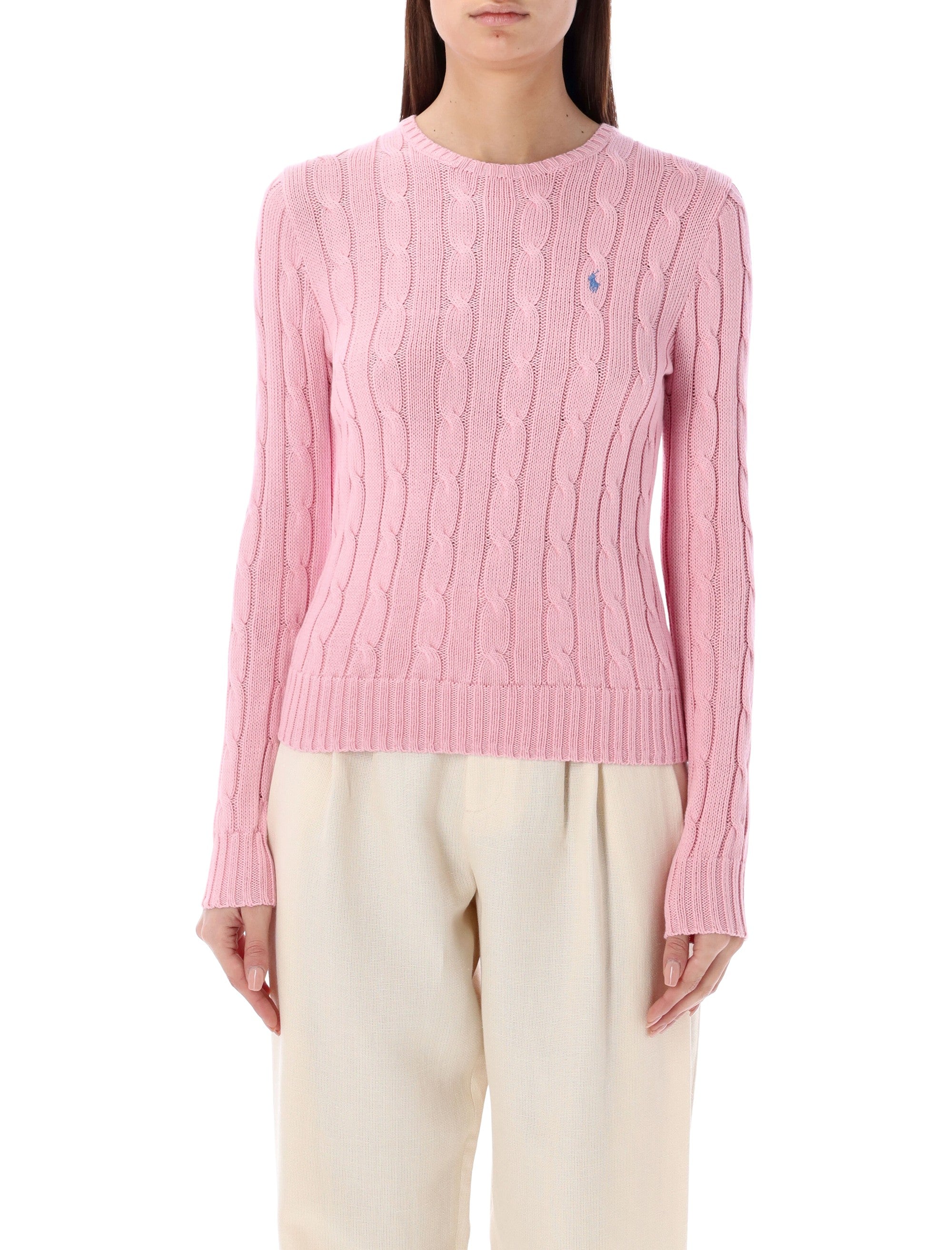 Polo Ralph Lauren touch Julianna cable-knit sweater Carmel Pink Cotton
