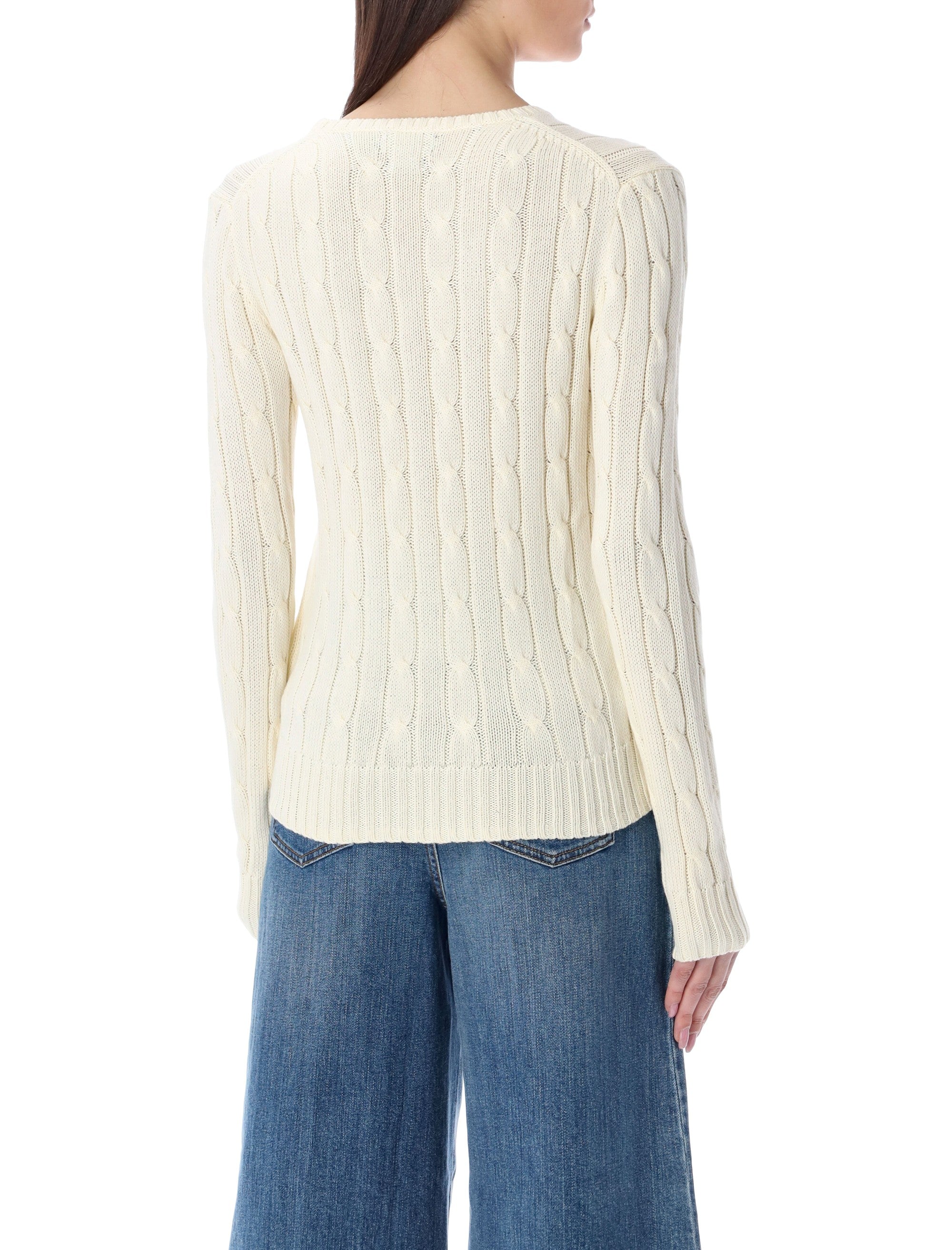 Polo Ralph Lauren touch Julianna cable-knit sweater Cream Cotton