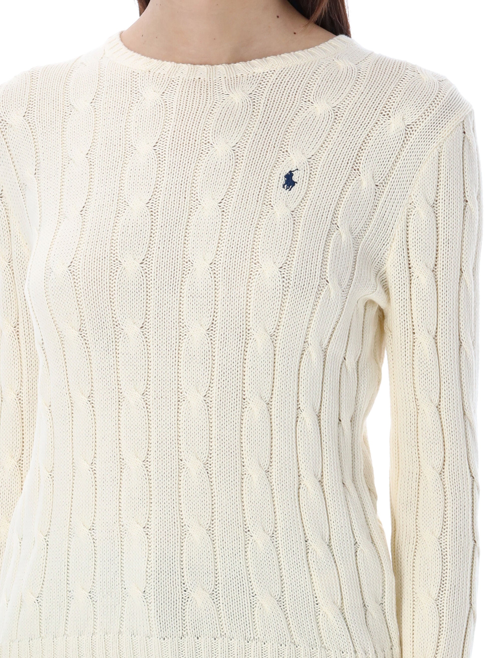 Polo Ralph Lauren touch Julianna cable-knit sweater Cream Cotton