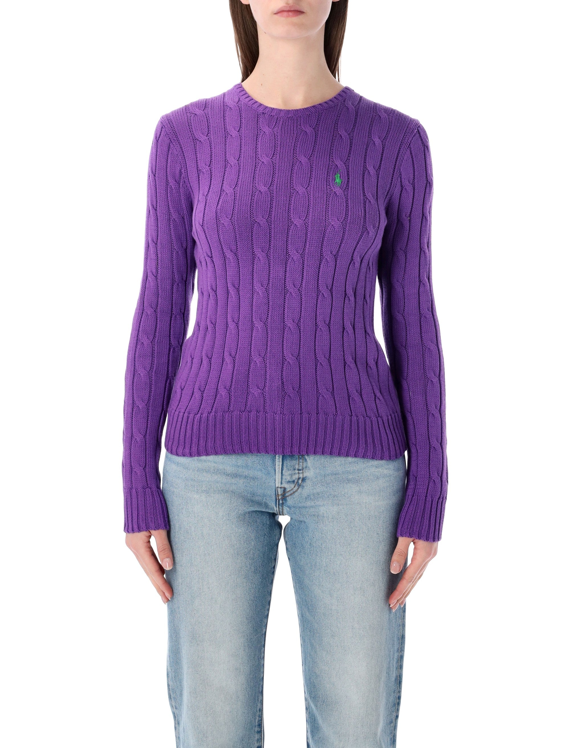 Polo Ralph Lauren touch Julianna cable-knit sweater Magenta Violet Cotton