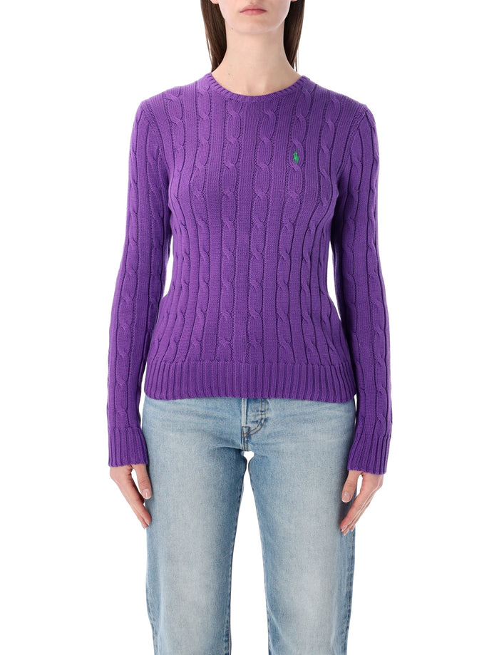 Polo Ralph Lauren touch Julianna cable-knit sweater Magenta Violet Cotton