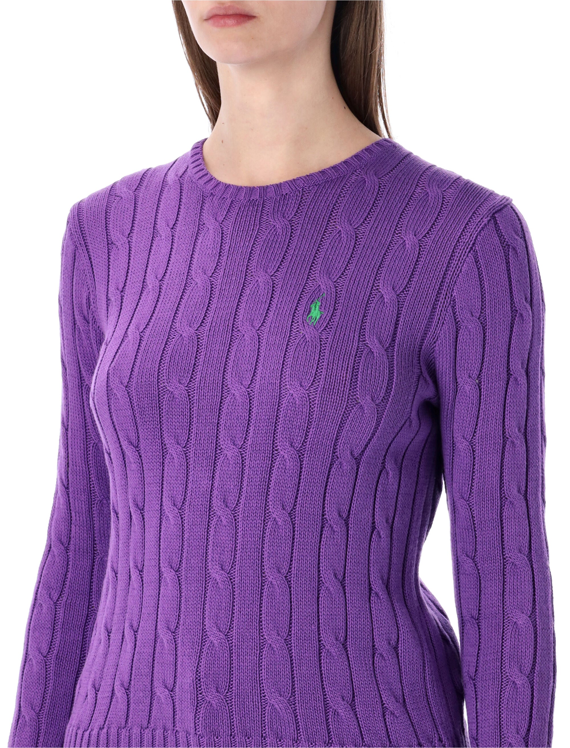 Polo Ralph Lauren touch Julianna cable-knit sweater Magenta Violet Cotton