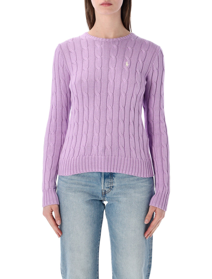 Polo Ralph Lauren touch Julianna cable-knit sweater Bright Aster Lillac Cotton