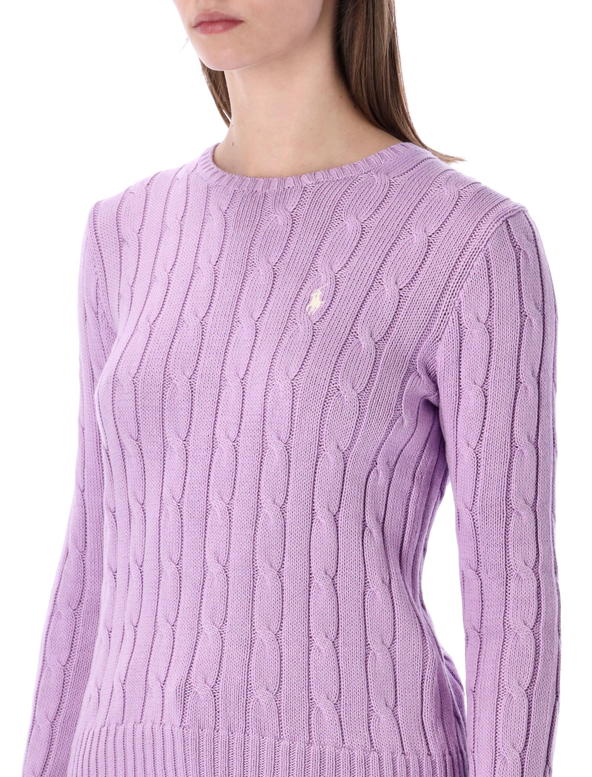 Polo Ralph Lauren touch Julianna cable-knit sweater Bright Aster Lillac Cotton