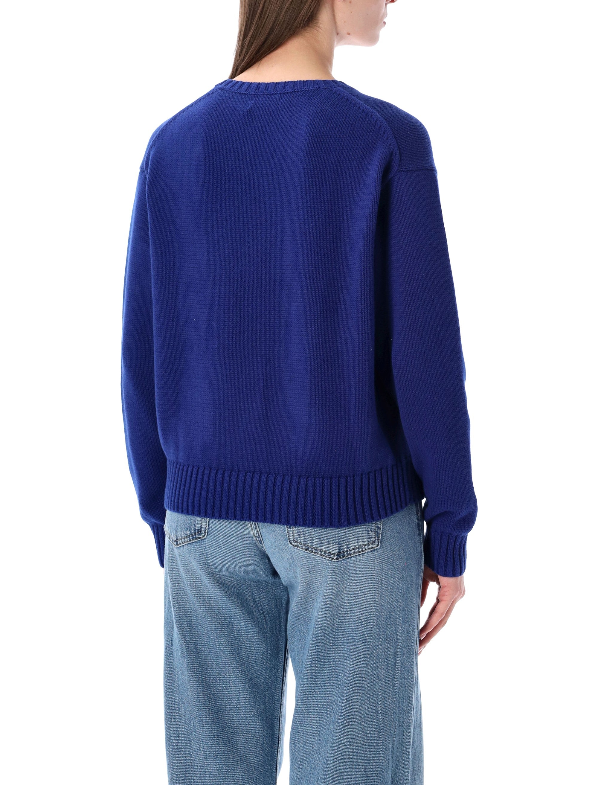 Polo Ralph Lauren cotton Bear jumper Sporting Royal Blue Sweater