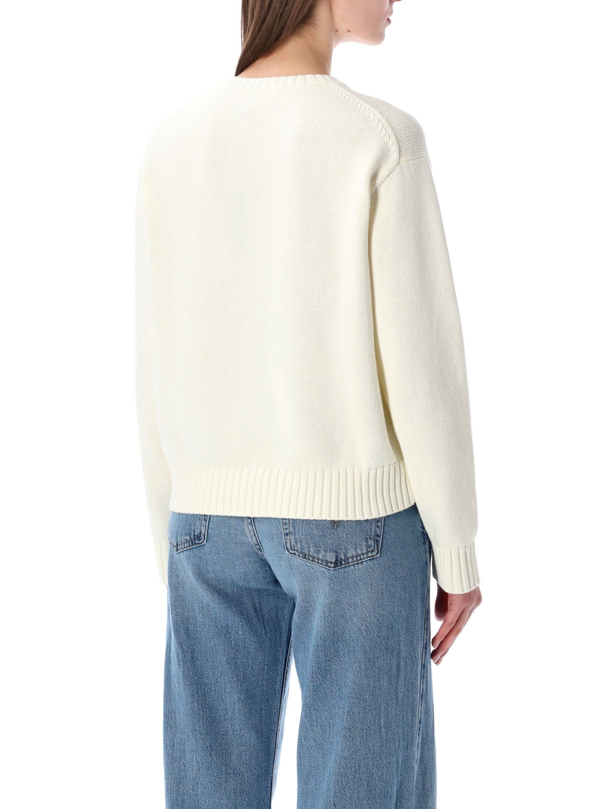 Polo Ralph Lauren white cotton Bear jumper Parchement Cream Sweater