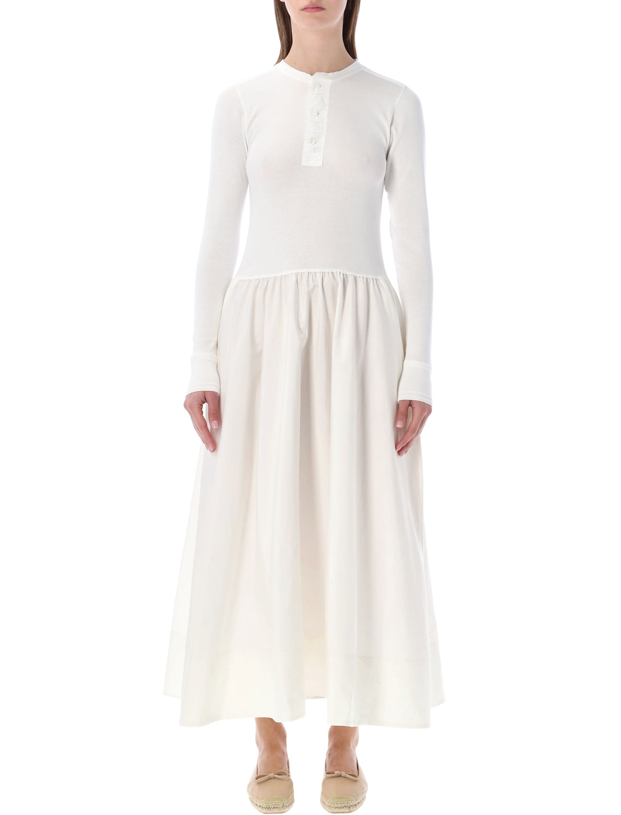 Polo Ralph Lauren cotton Henley long dress Nevis White
