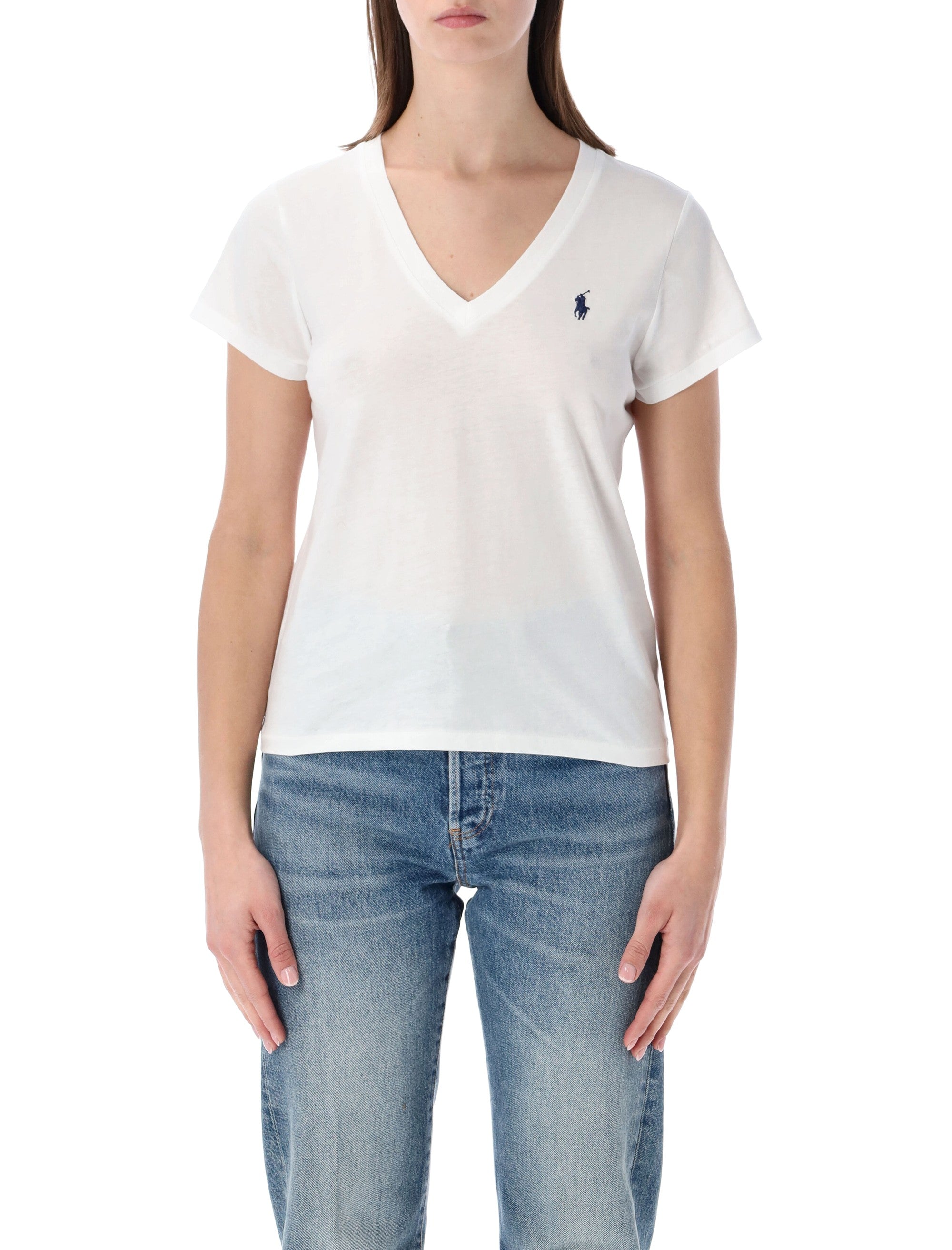 Polo Ralph Lauren cotton jersey V-neck T-shirt White