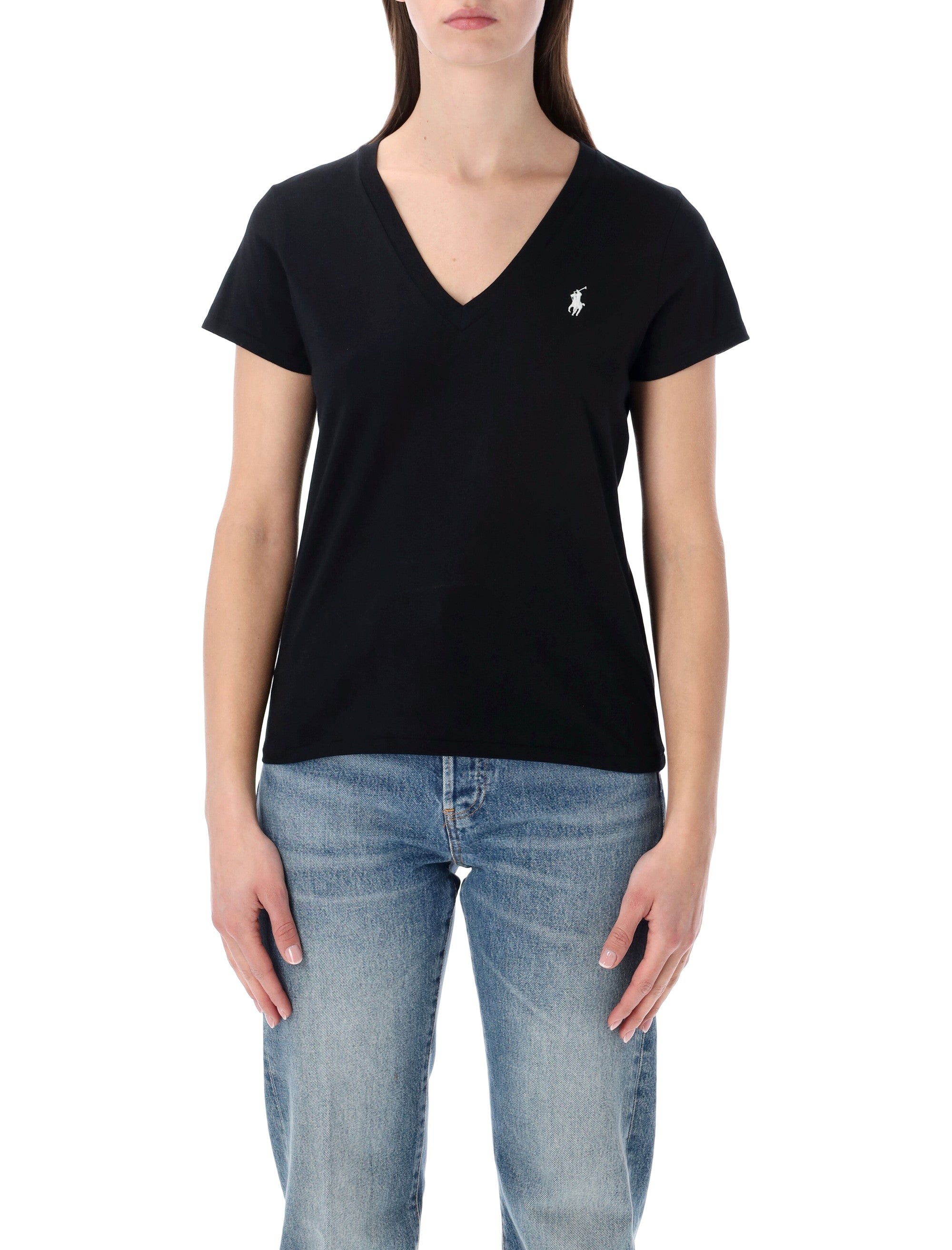 Polo Ralph Lauren cotton jersey V-neck T-shirt Black