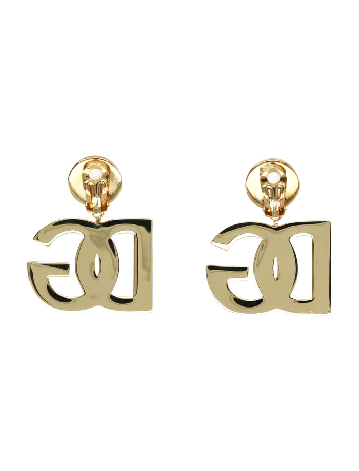 Gold DG Drop Earrings Brass