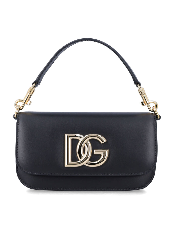 Dolce&gabbana 3.5 Crossbody Bag Black Calf Leather Shoulder