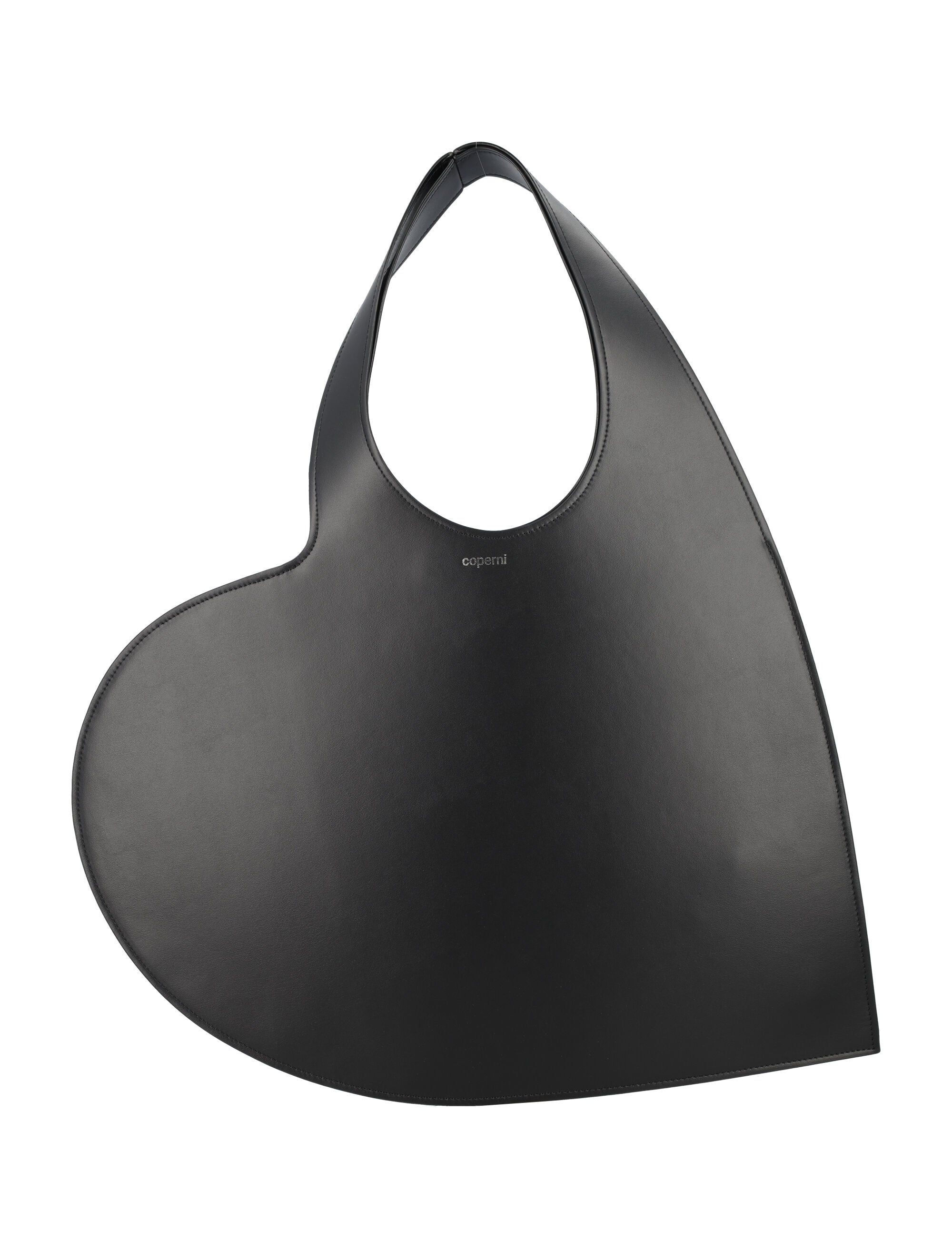 Heart tote bag Black Cow Leather
