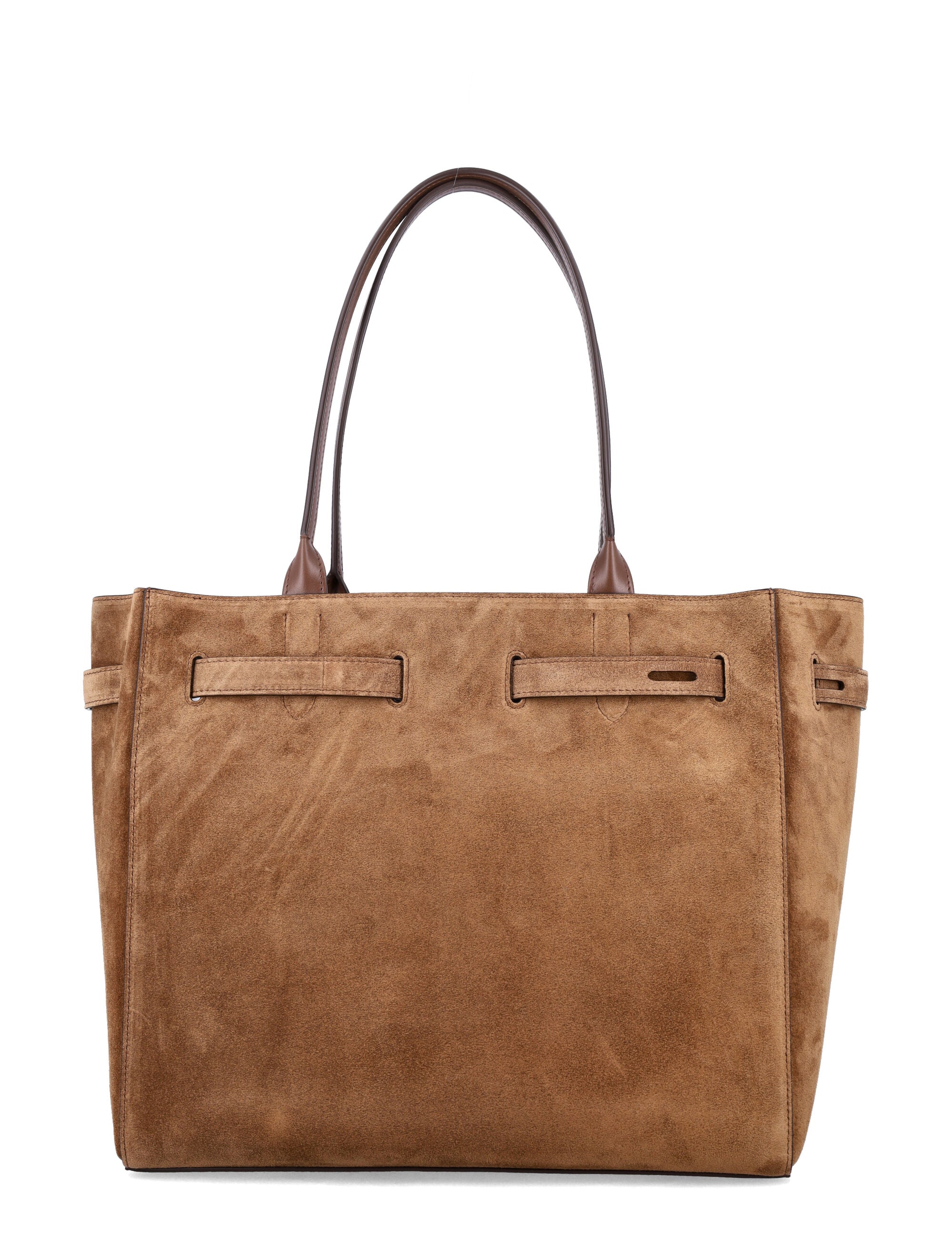 Tom Ford Audrey Medium Suede Tote Bag Whisky Upper
