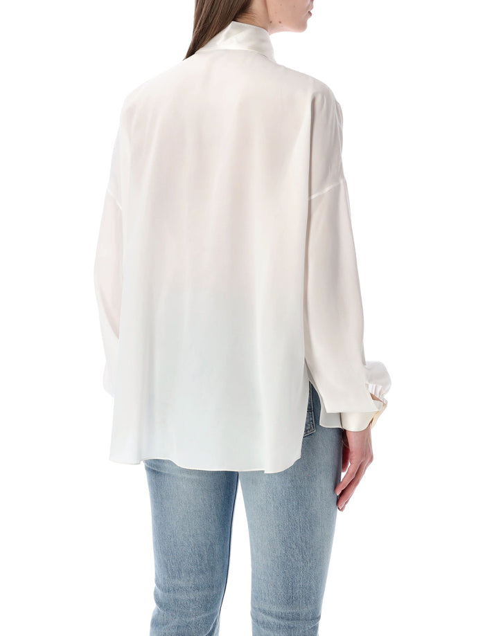 Tom Ford silk Lavallière blouse Off White Shirt