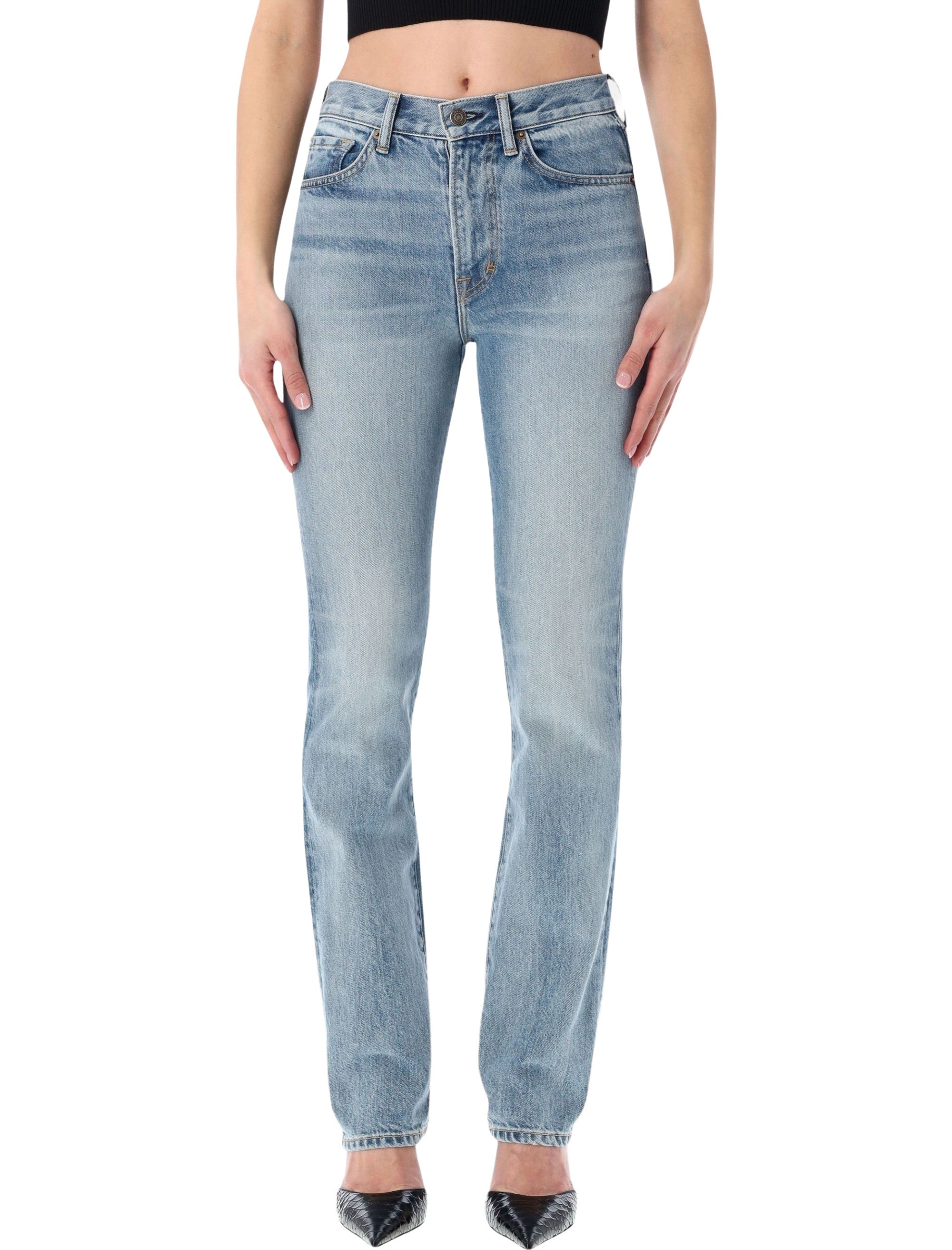 Tom Ford Straight Fit Denim Jeans Pale Blue Cotton