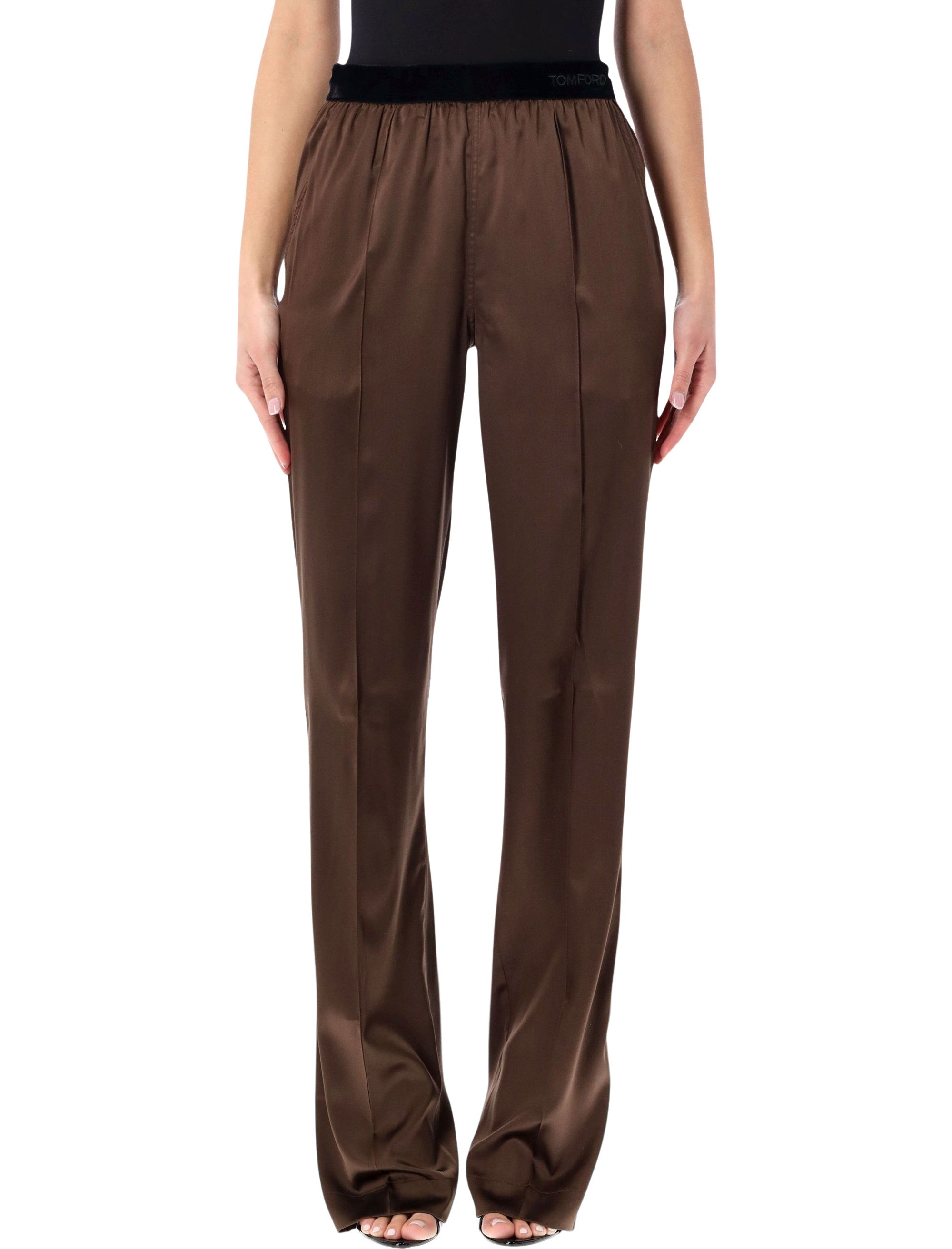 Tom Ford stretch silk satin PJ pants Cinnamon