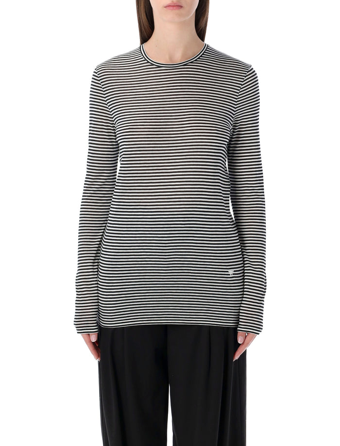 Tom Ford striped long-sleeve viscose top Black White Stripes