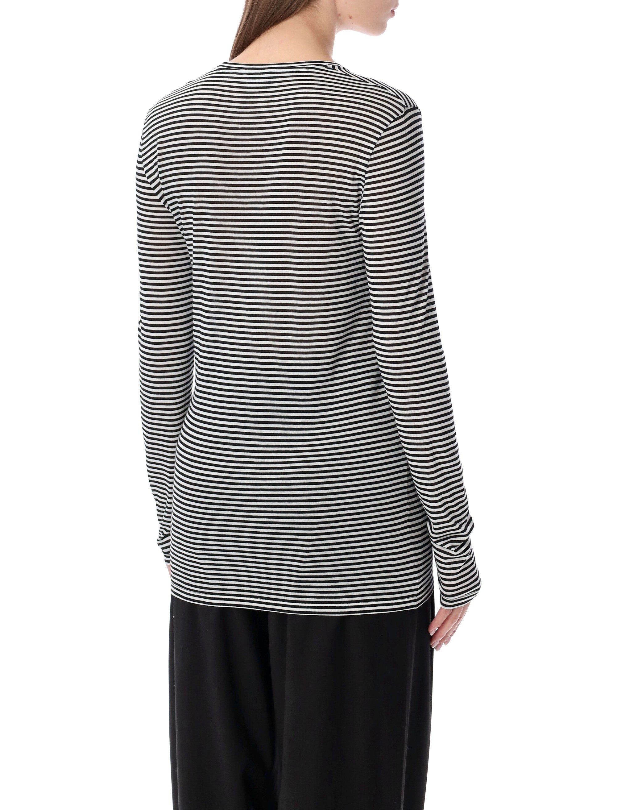 Tom Ford striped long-sleeve viscose top Black White Stripes