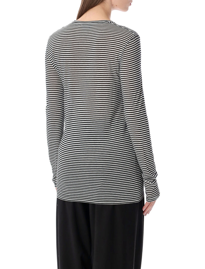 Tom Ford striped long-sleeve viscose top Black White Stripes