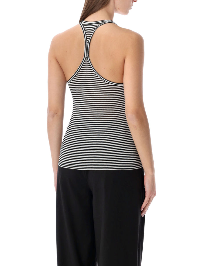 Tom Ford striped viscose racerback top Black White Stripes T-shirt