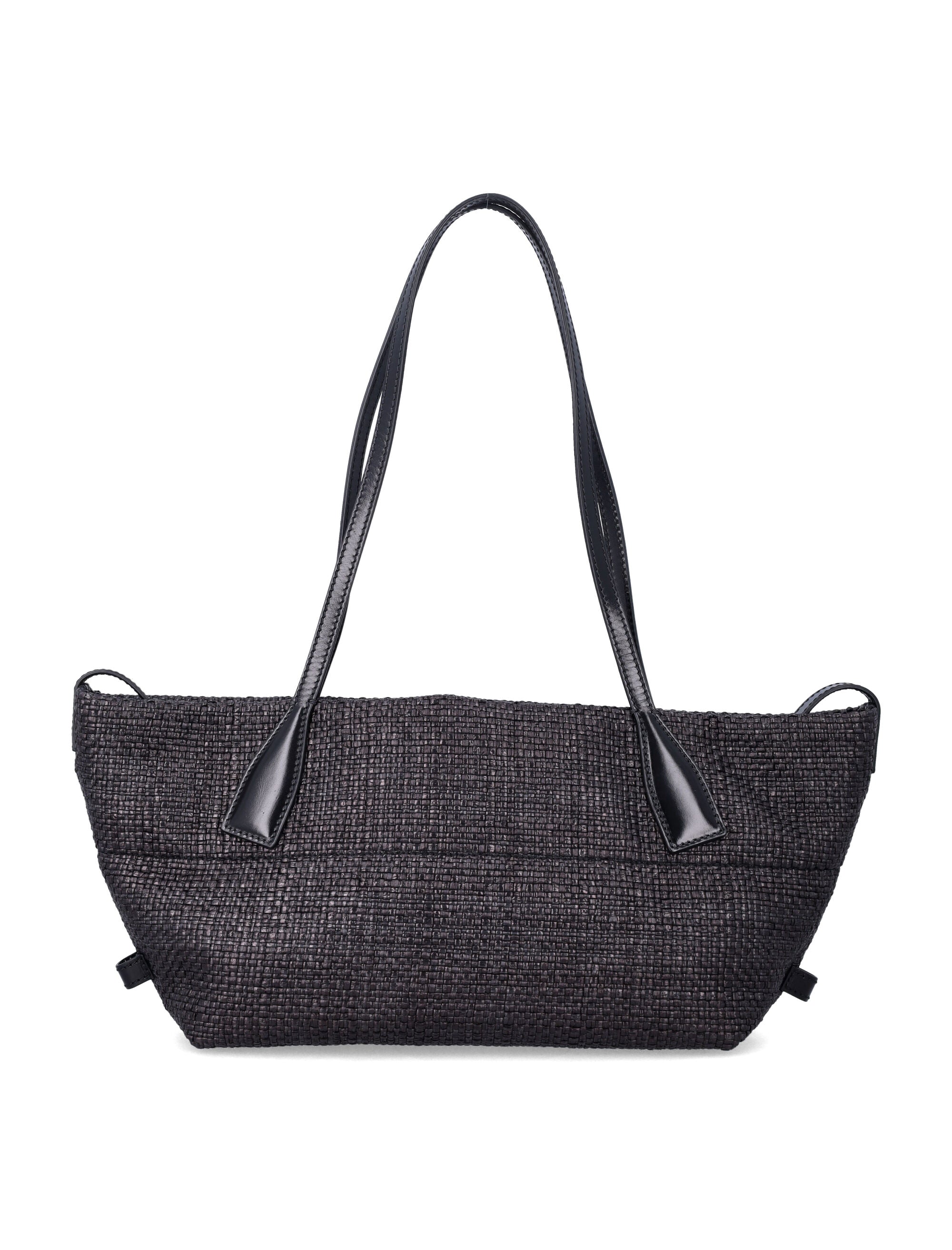 Balmain small Track tote bag in raffia Black Polyamide Trim