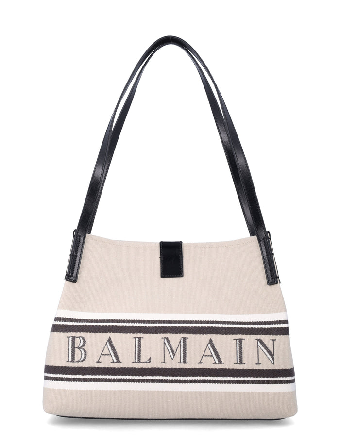 Balmain Release canvas shopper bag Beige Cotton Tote