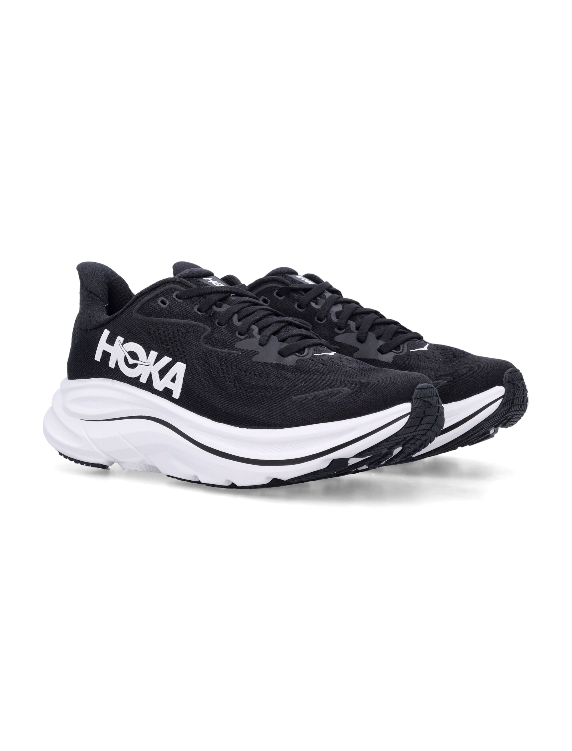 Clifton 10 Black White Mesh Sole Sneaker