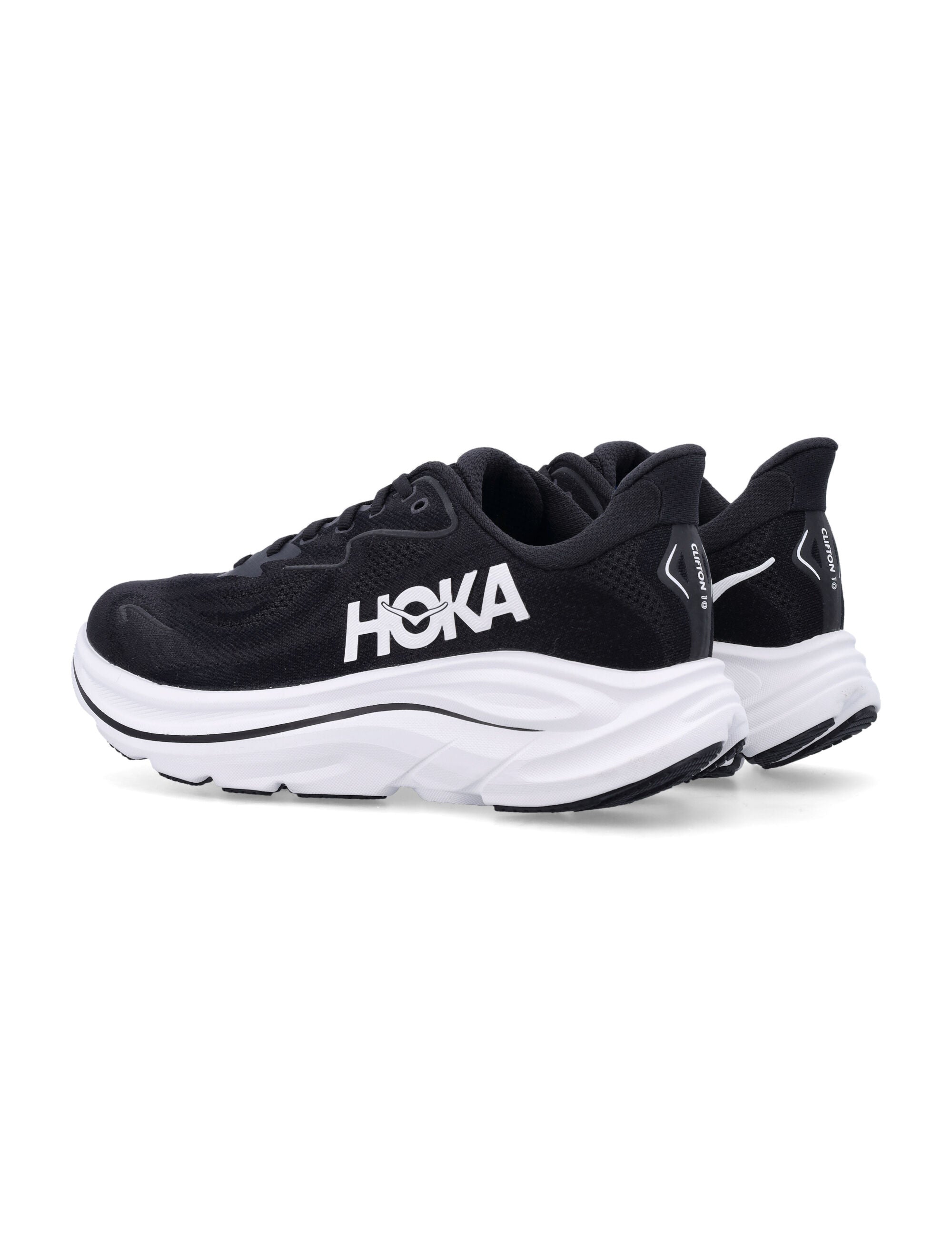Clifton 10 Black White Mesh Sole Sneaker