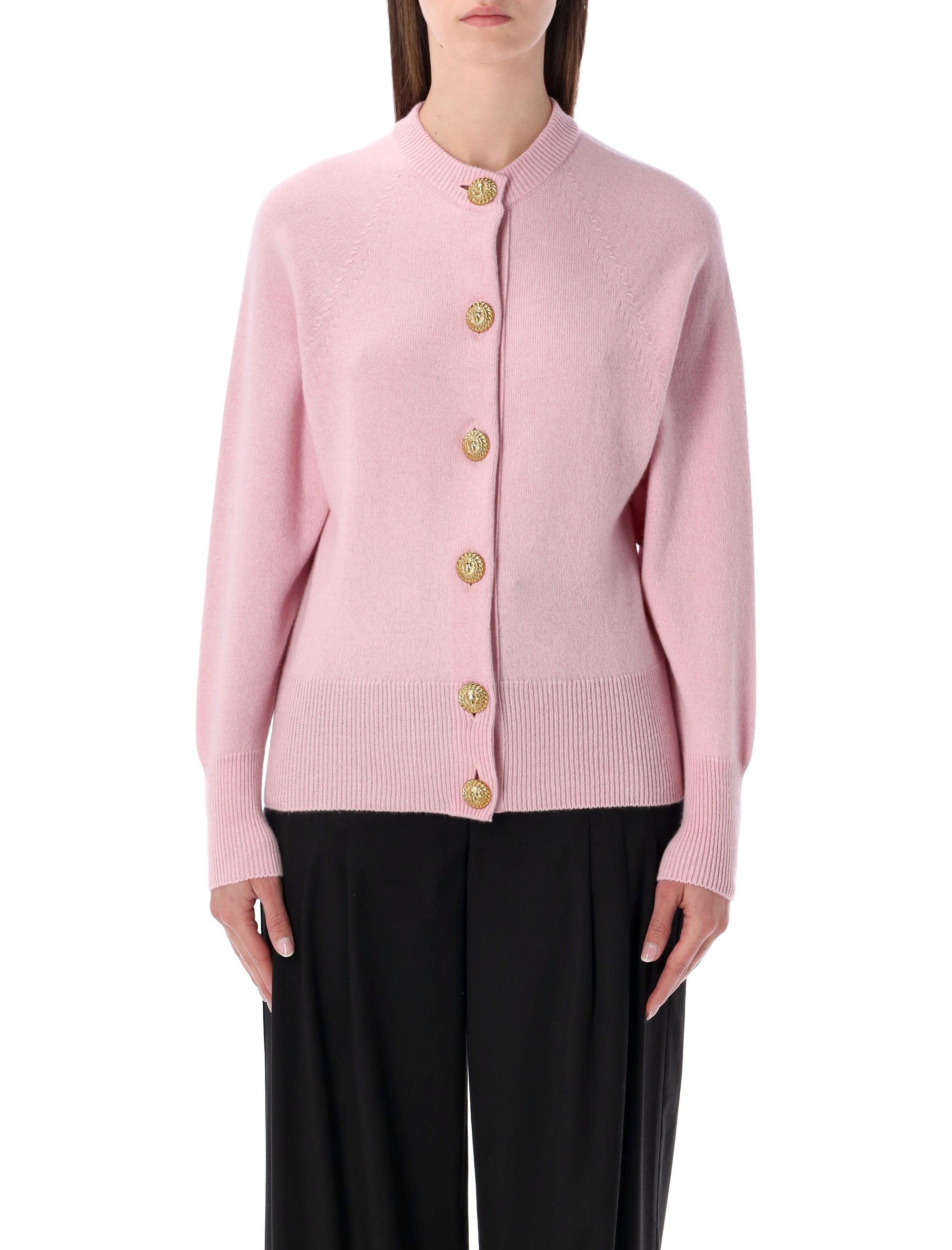 Balmain eco-cashmere buttoned cardigan Pink