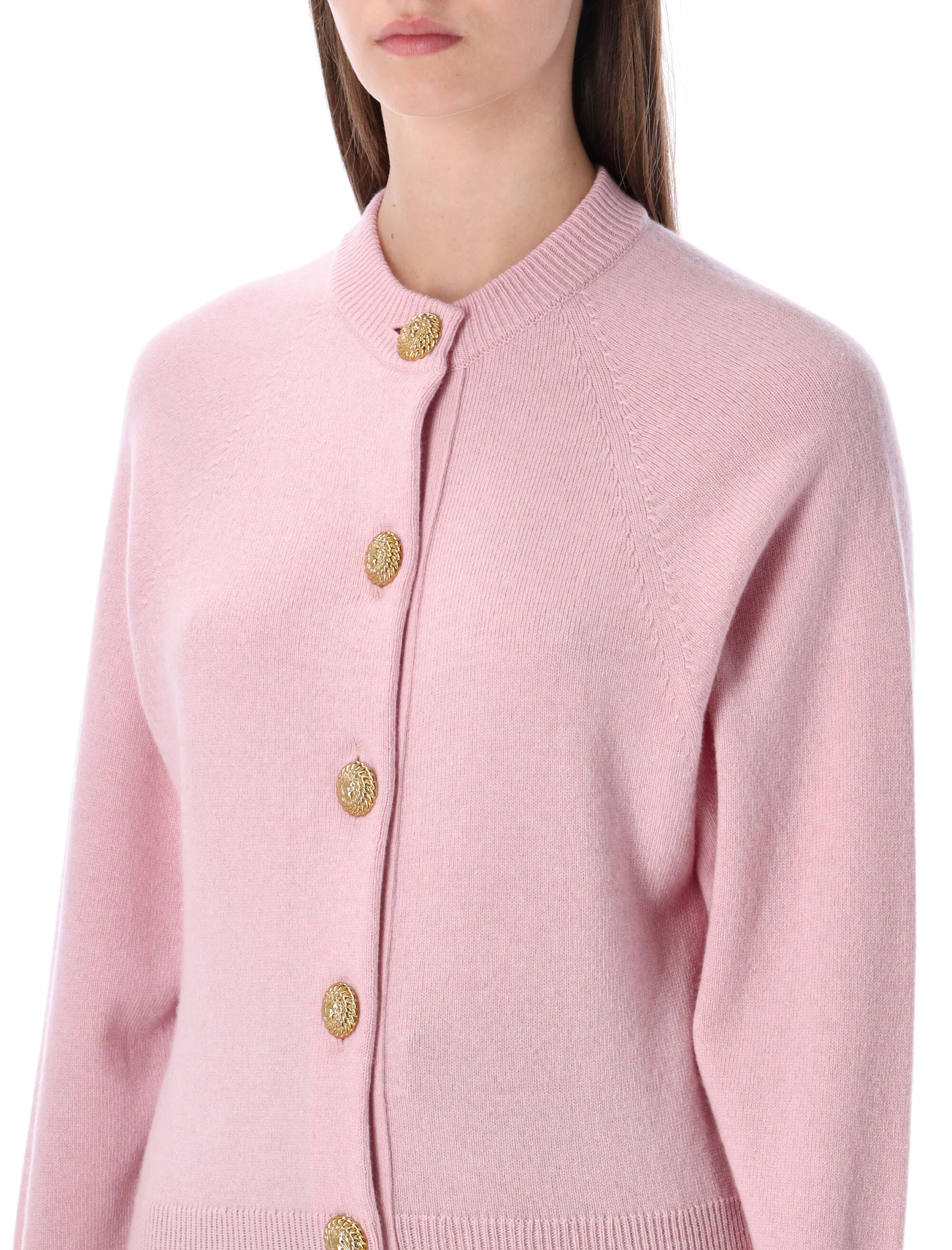 Balmain eco-cashmere buttoned cardigan Pink