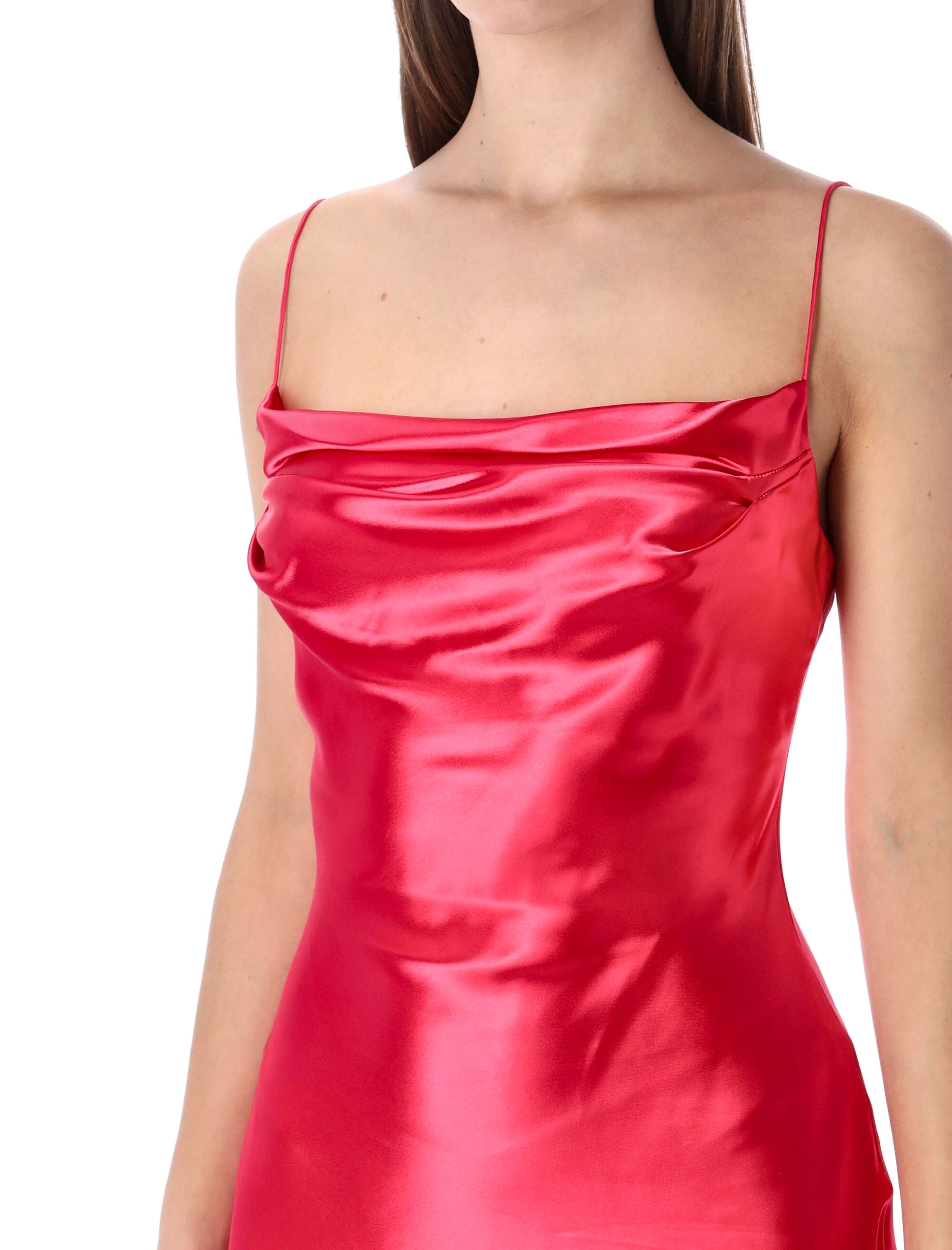 Balmain satin mini dress Fuchsia Viscose