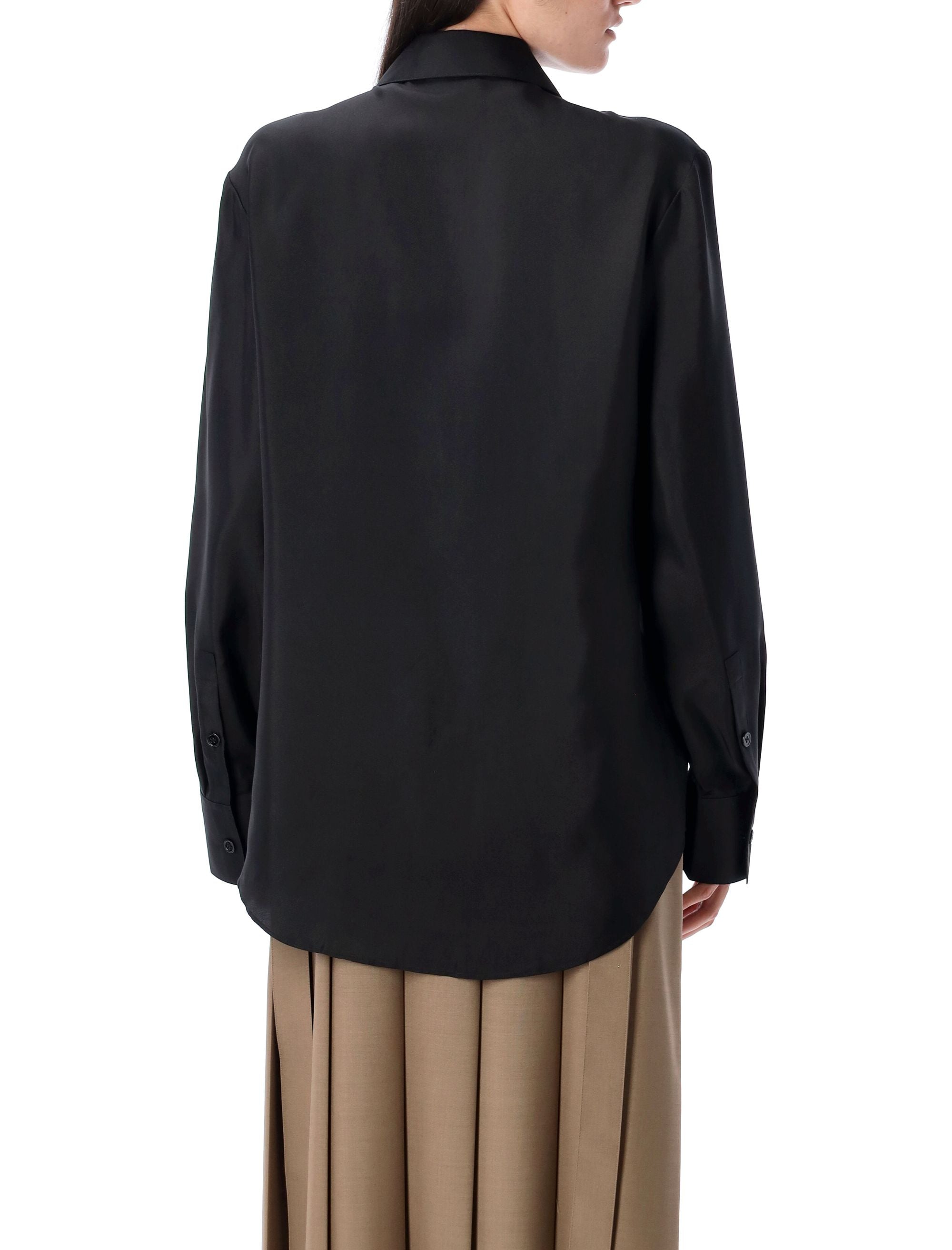 Silk knotted shirt Black
